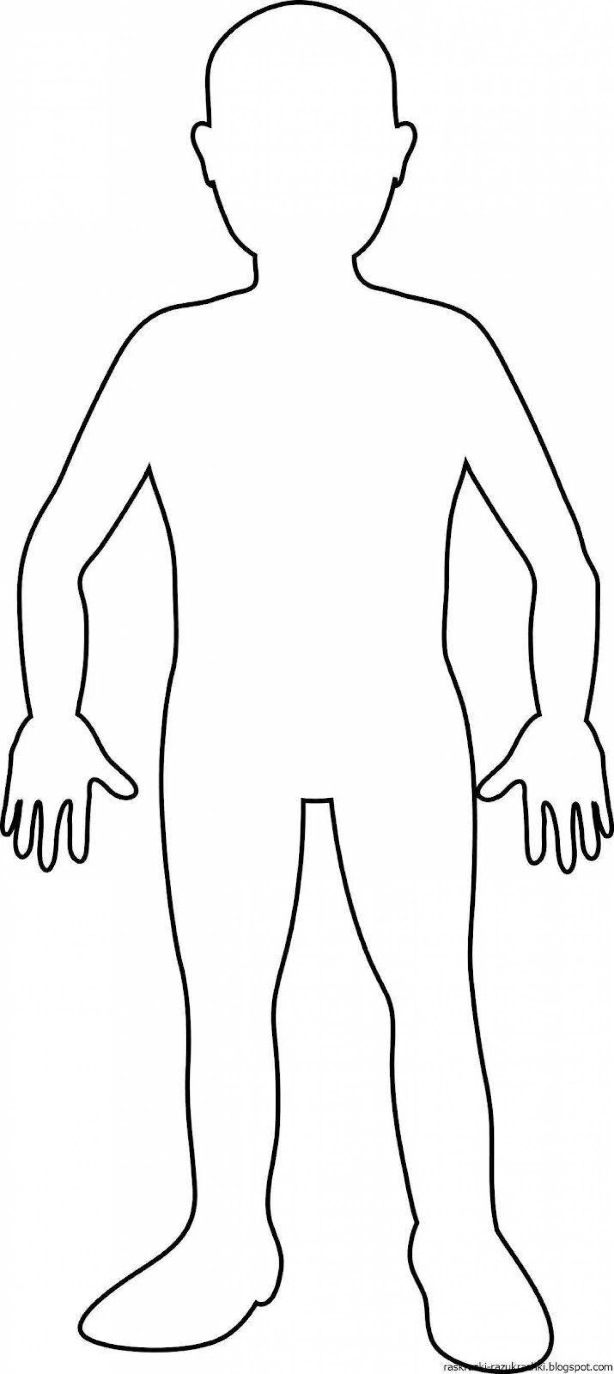 Attractive human figure coloring page for kids