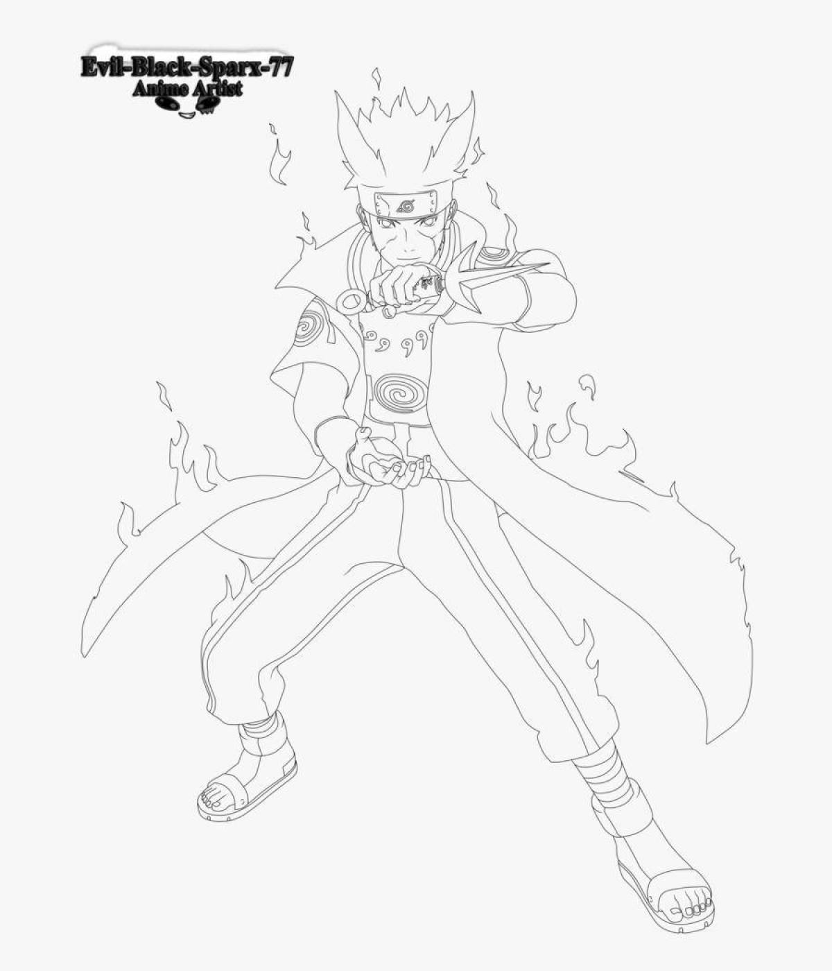Great naruto coloring book in hermit mode