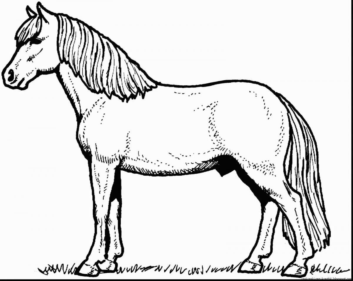 Радостный рисунок лошади для детей
