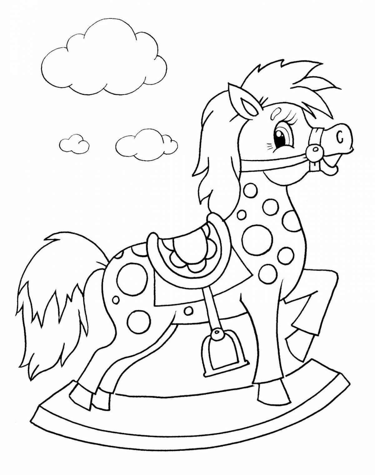 Увлекательный рисунок лошади для детей