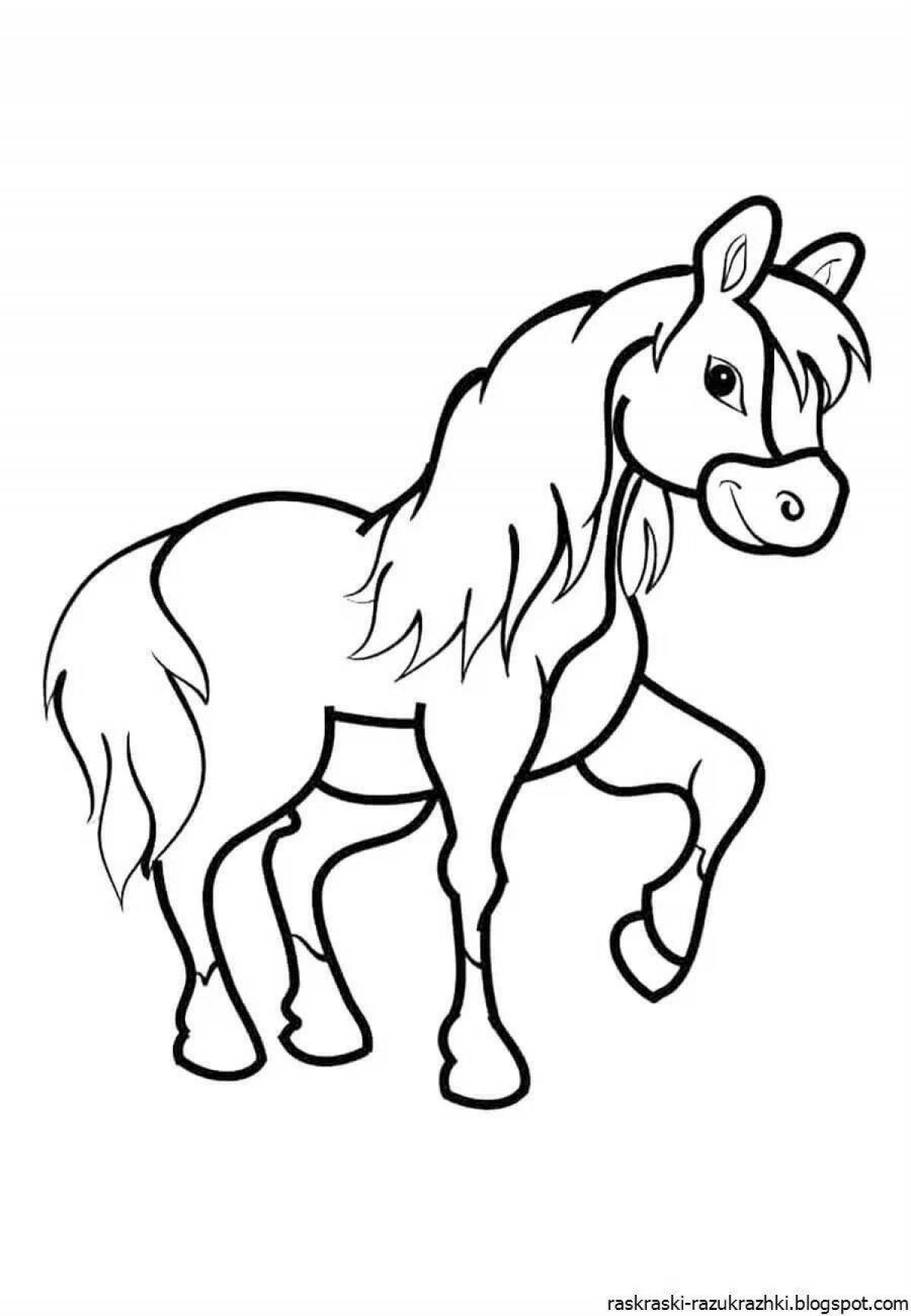 Fantastic drawing of a horse for children