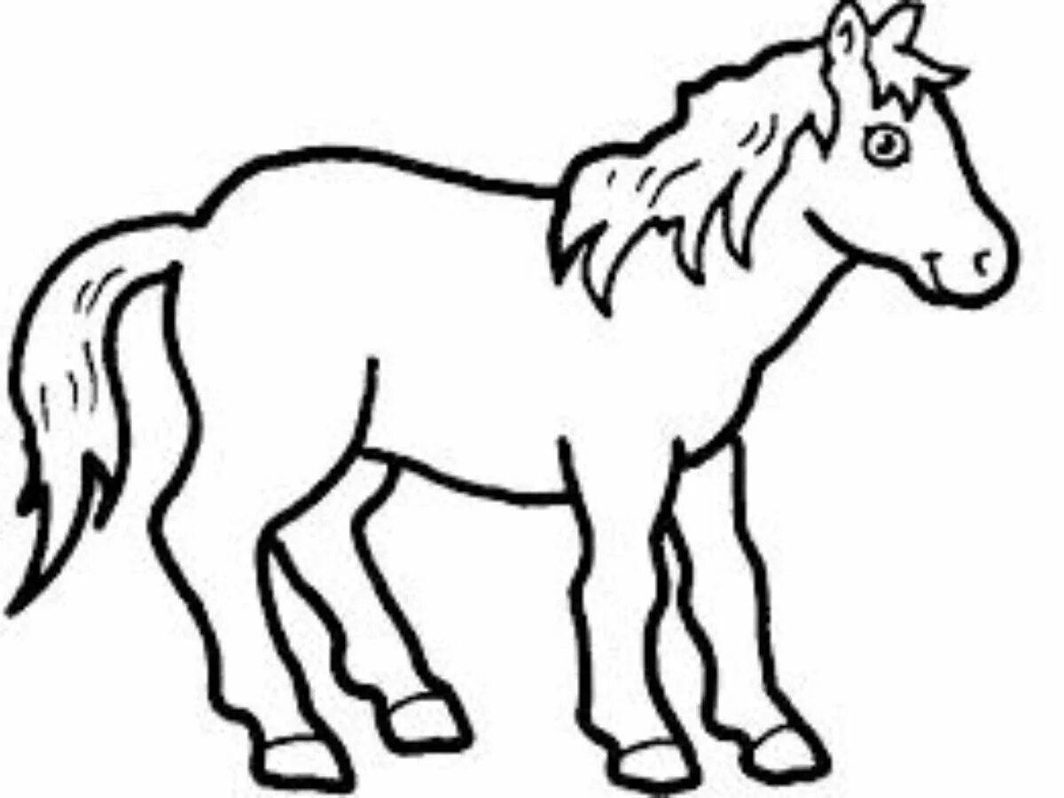 Сладкий рисунок лошади для детей
