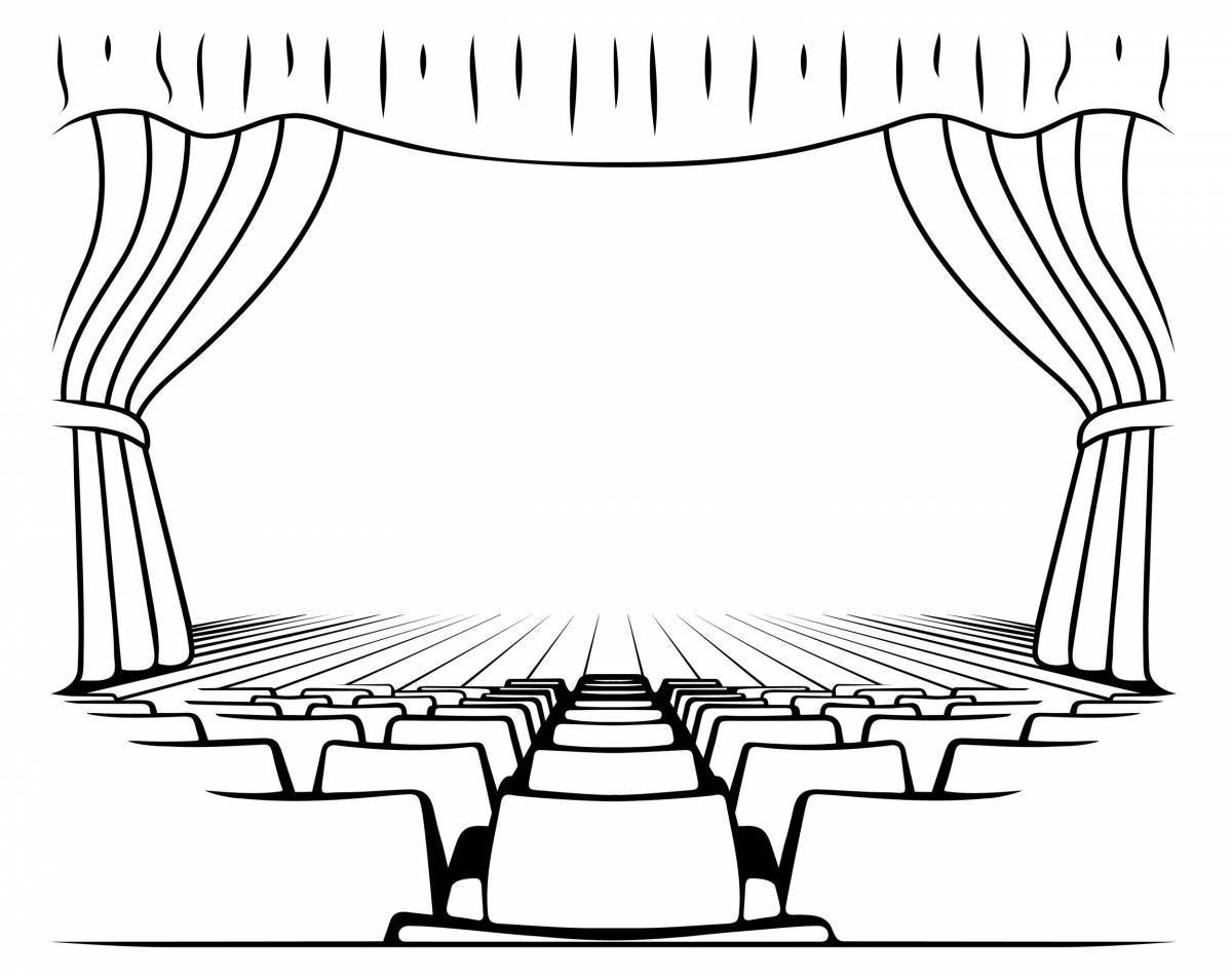 Great theater scene coloring book for kids