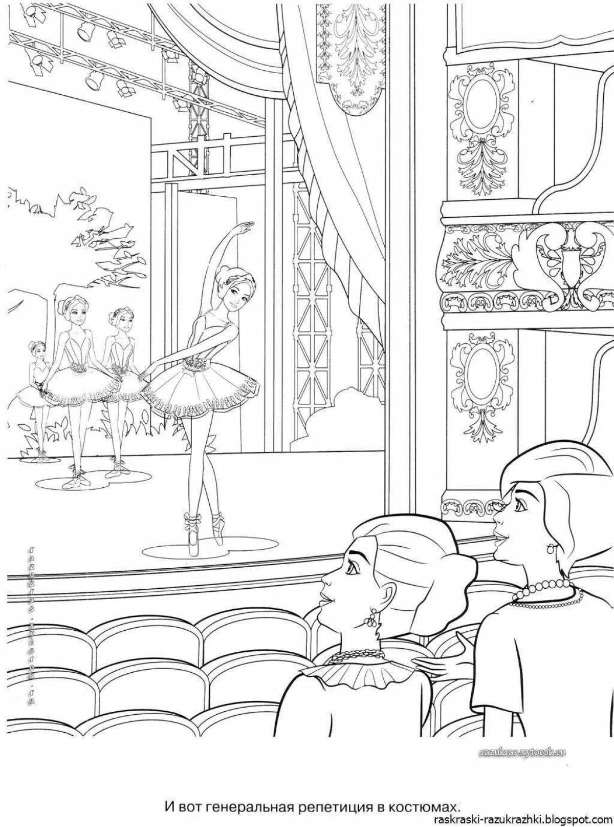 Amazing theater scene coloring book for kids
