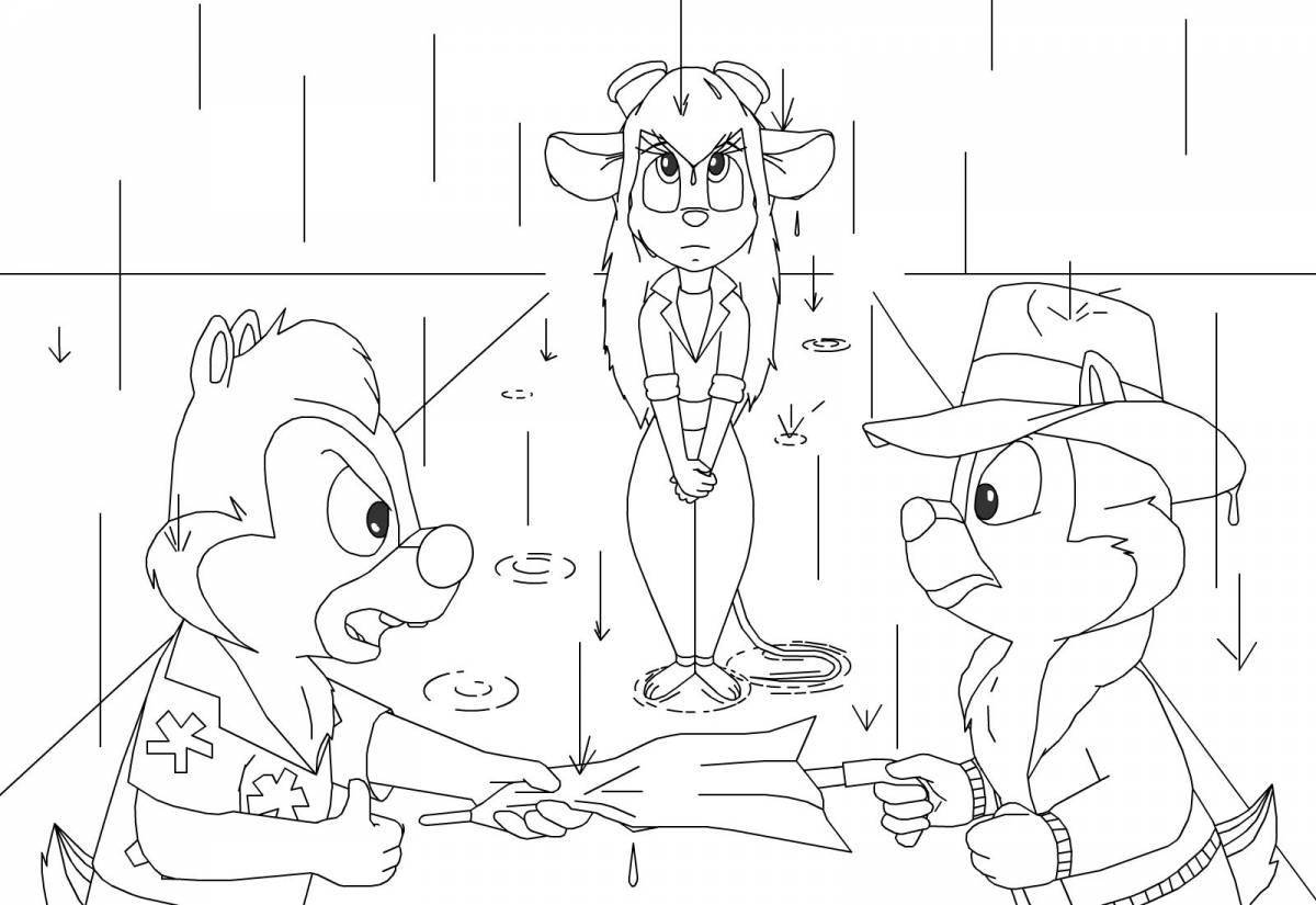 Colouring funny chip and dale nut