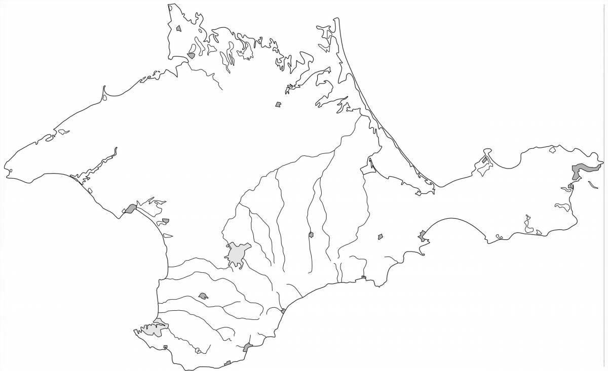 Animated map of crimea coloring book for kids