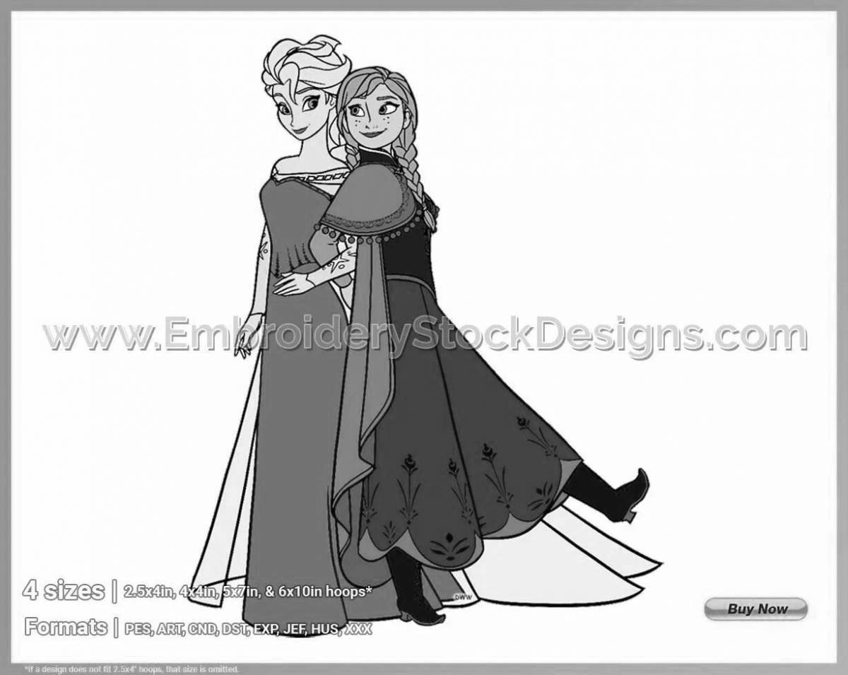 Exquisite coloring elsa and anna color