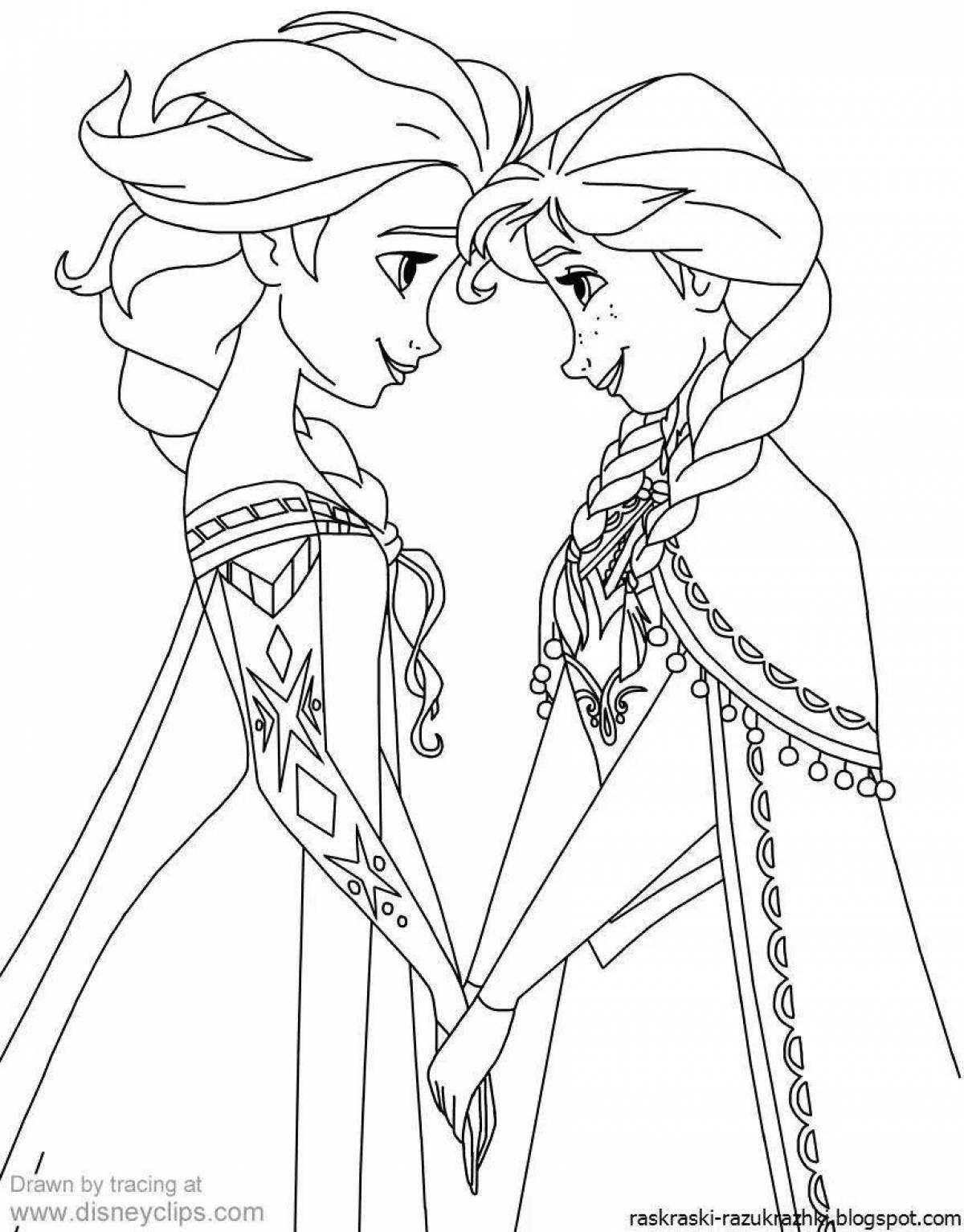 Beautiful coloring elsa and anna color