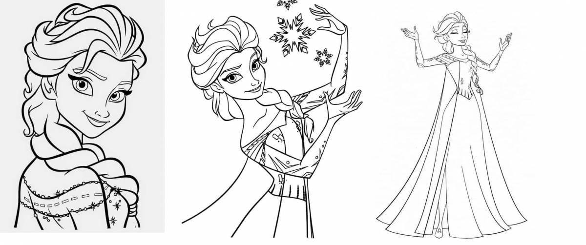 Charming coloring elsa and anna color