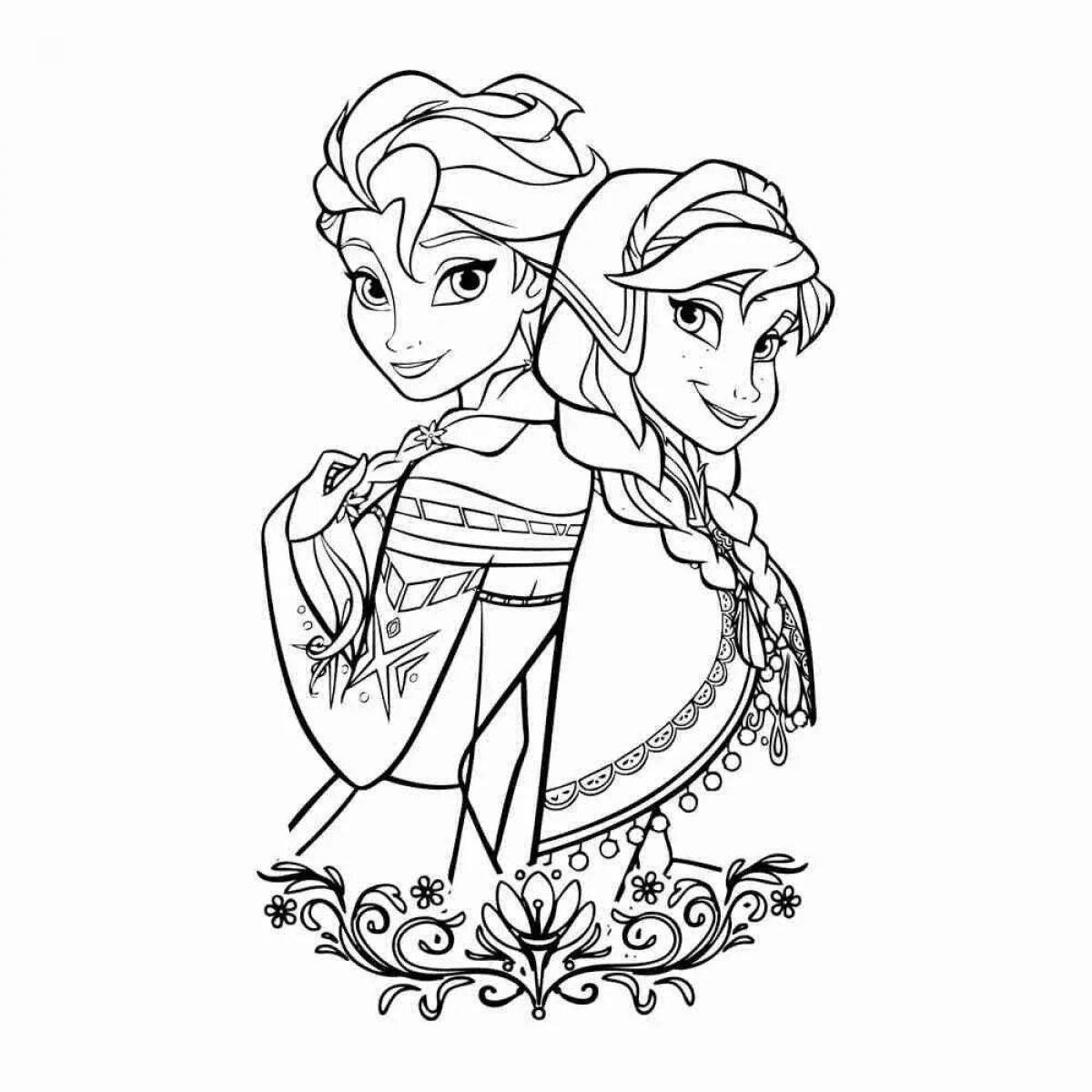 Violent coloring elsa and anna color