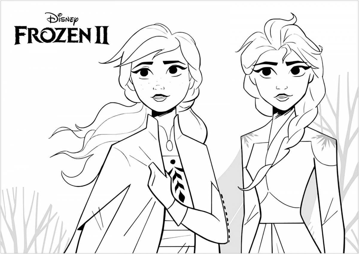 Grand coloring page elsa and anna color