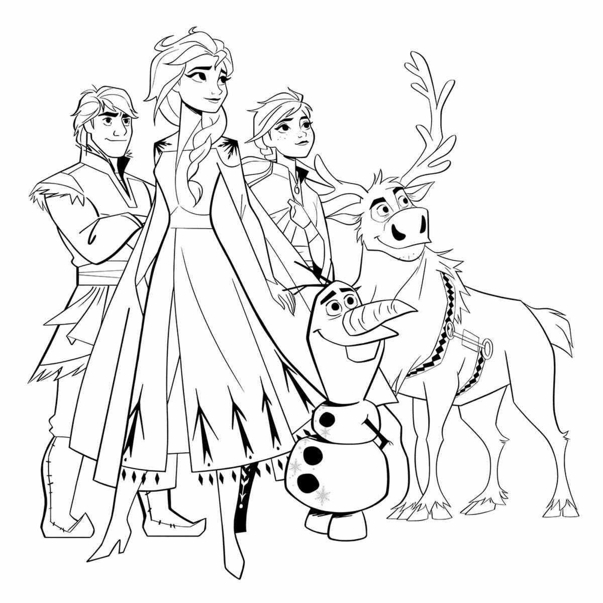 Majestic coloring page elsa and anna color