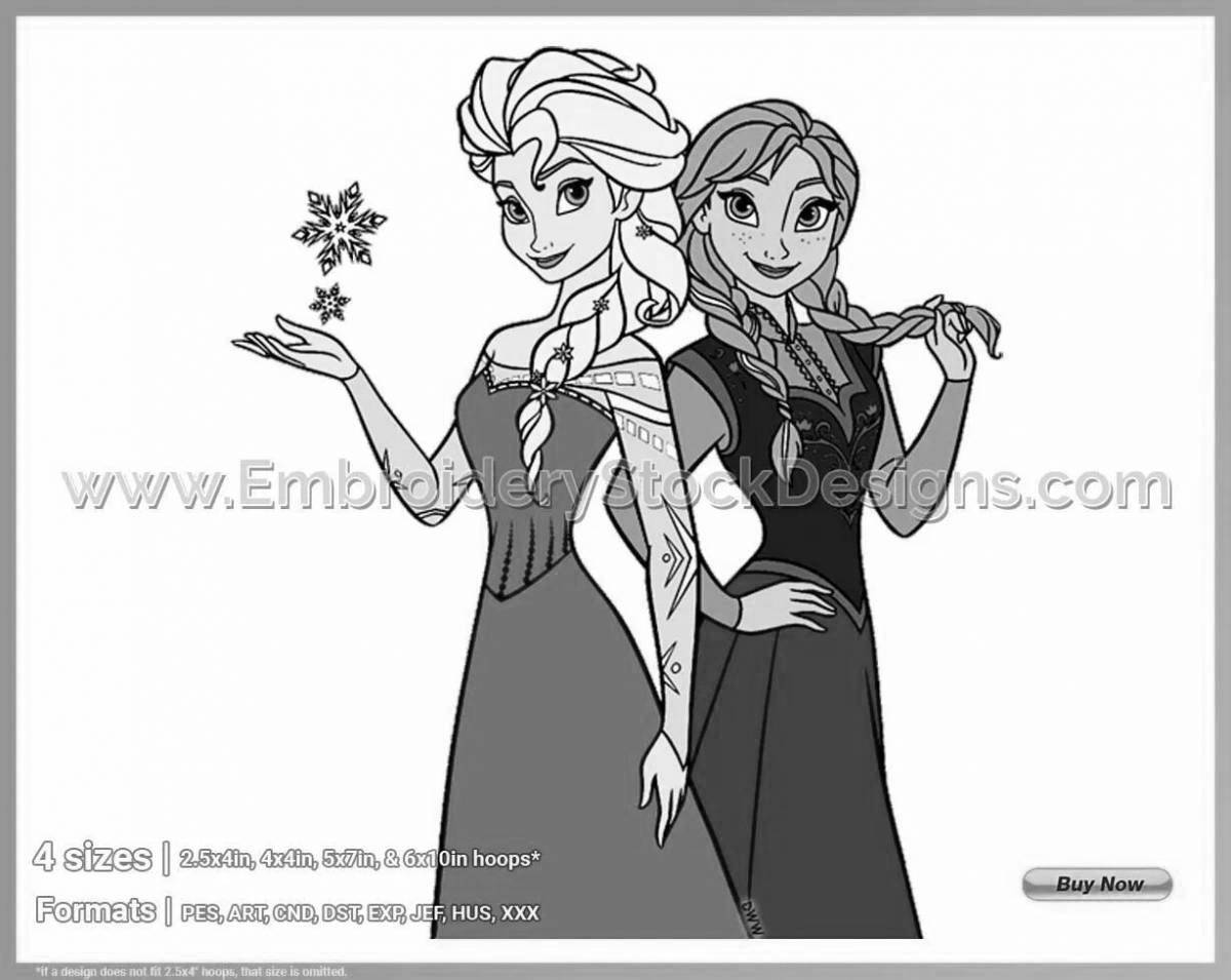 Elsa and anna luminous coloring book color
