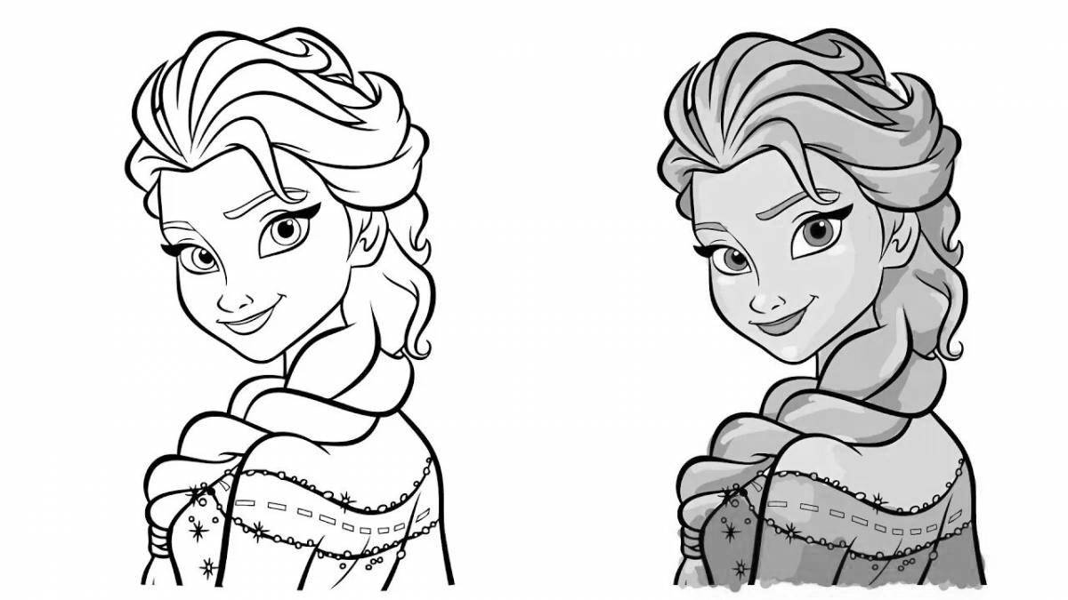 Dazzling coloring elsa and anna color