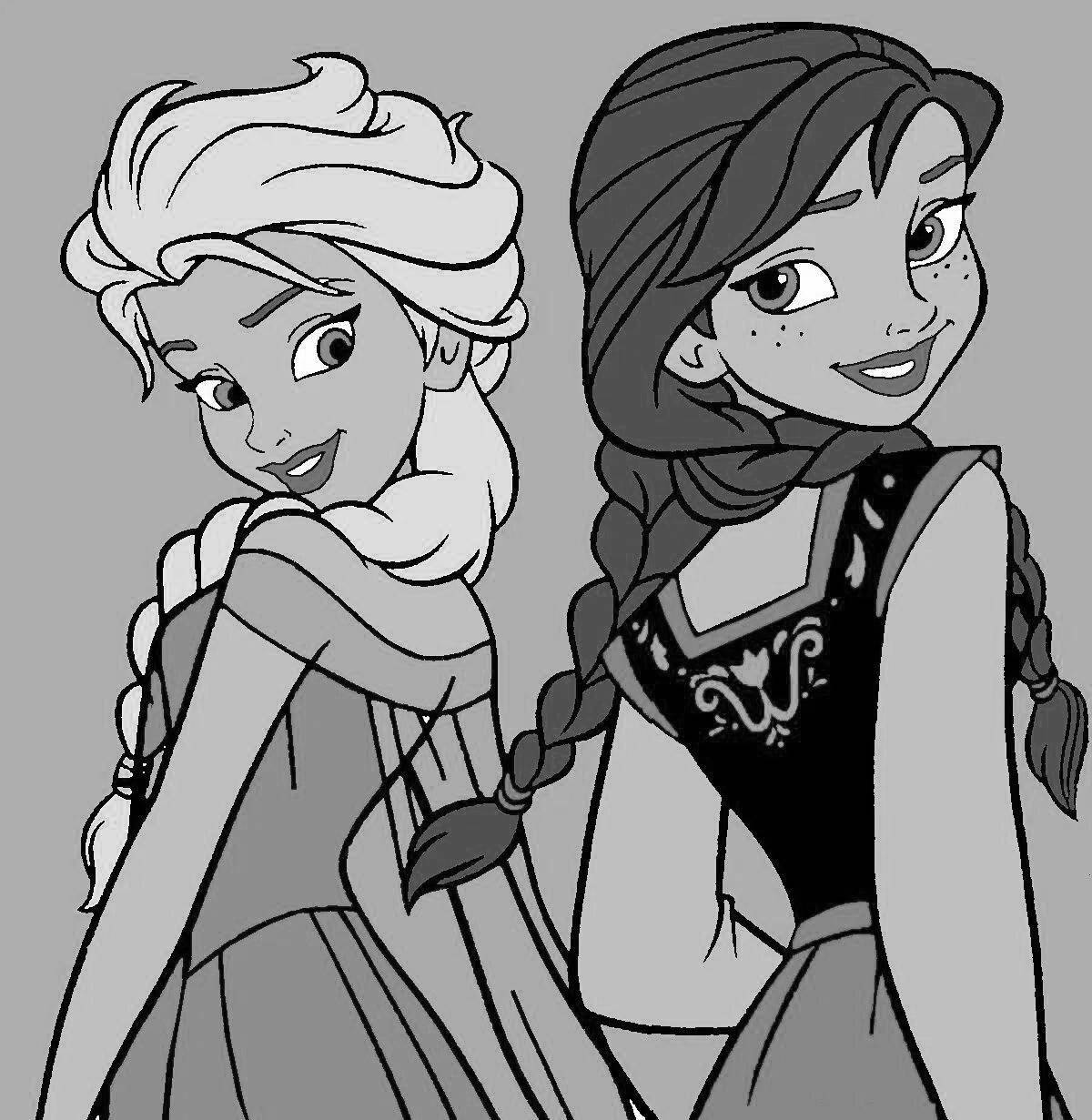 Great coloring elsa and anna color