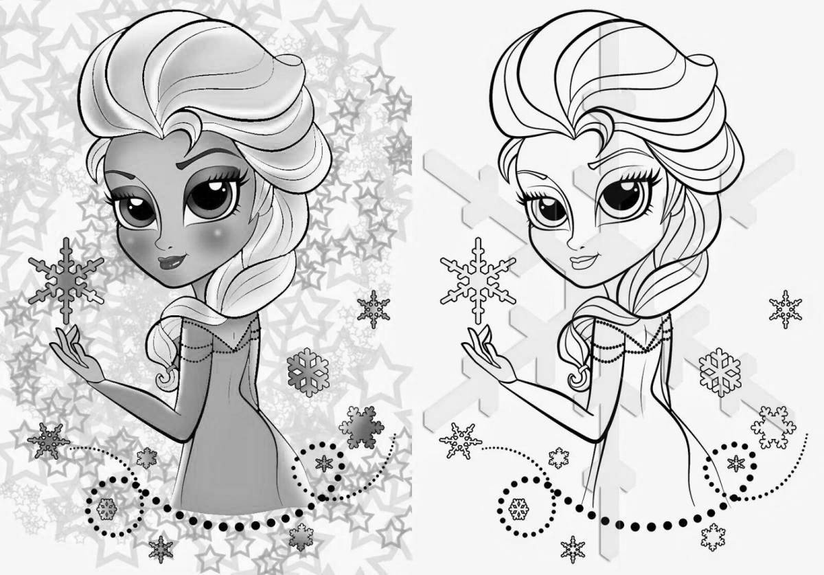 Violently coloring elsa and anna's page color