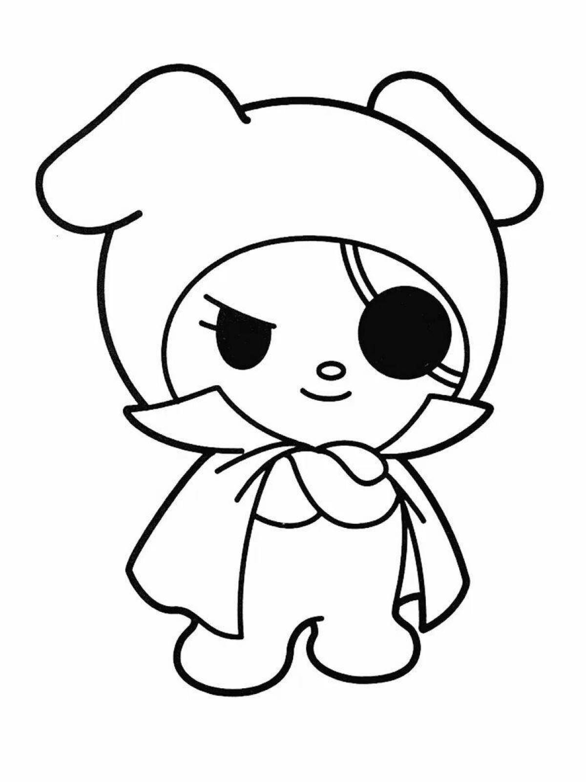 Happy May melody hello kitty coloring page