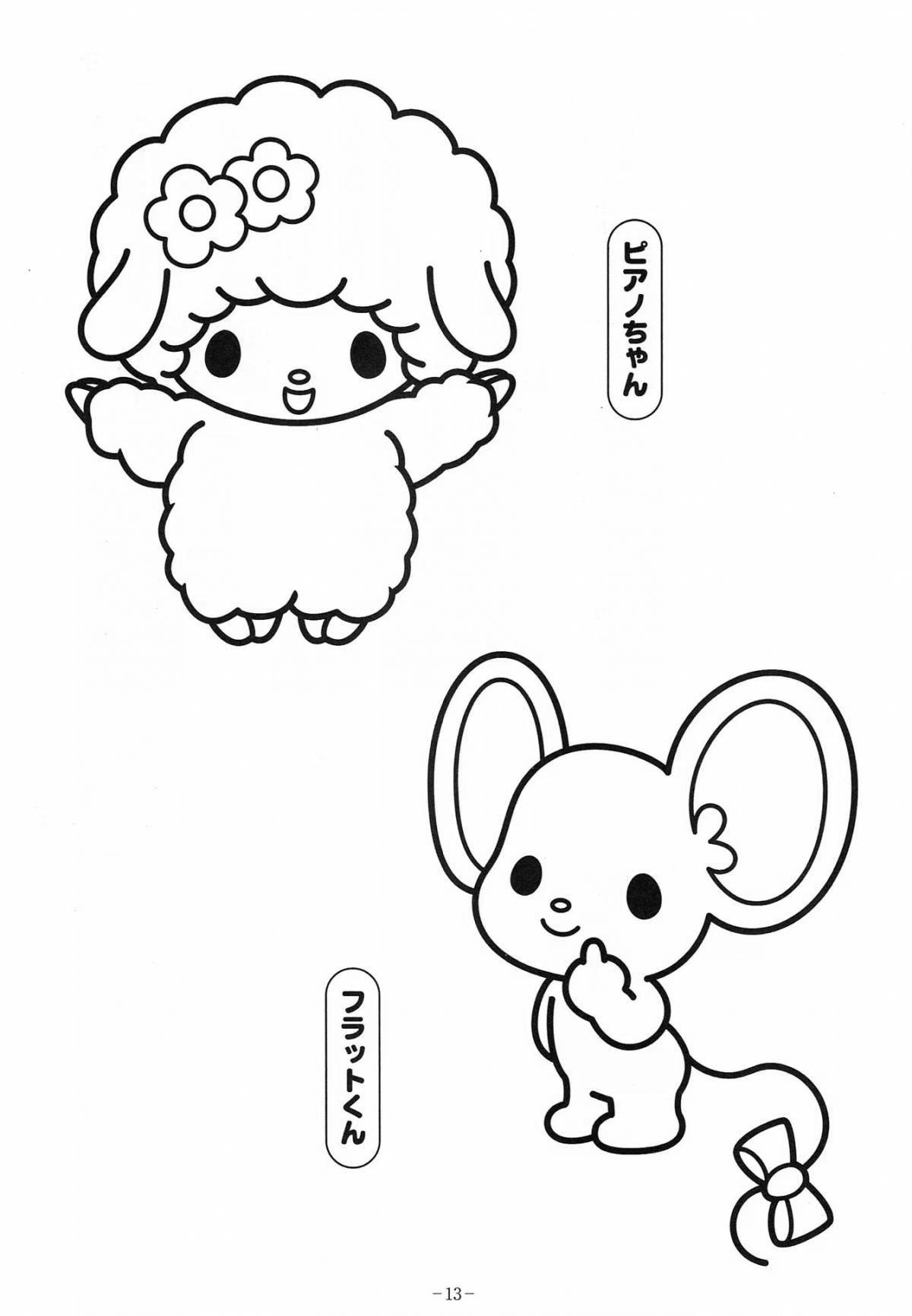 Fabulous May melody hello kitty coloring page