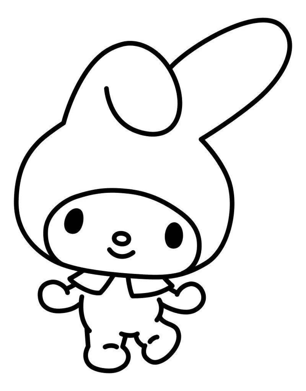 Live may melody hello kitty coloring page