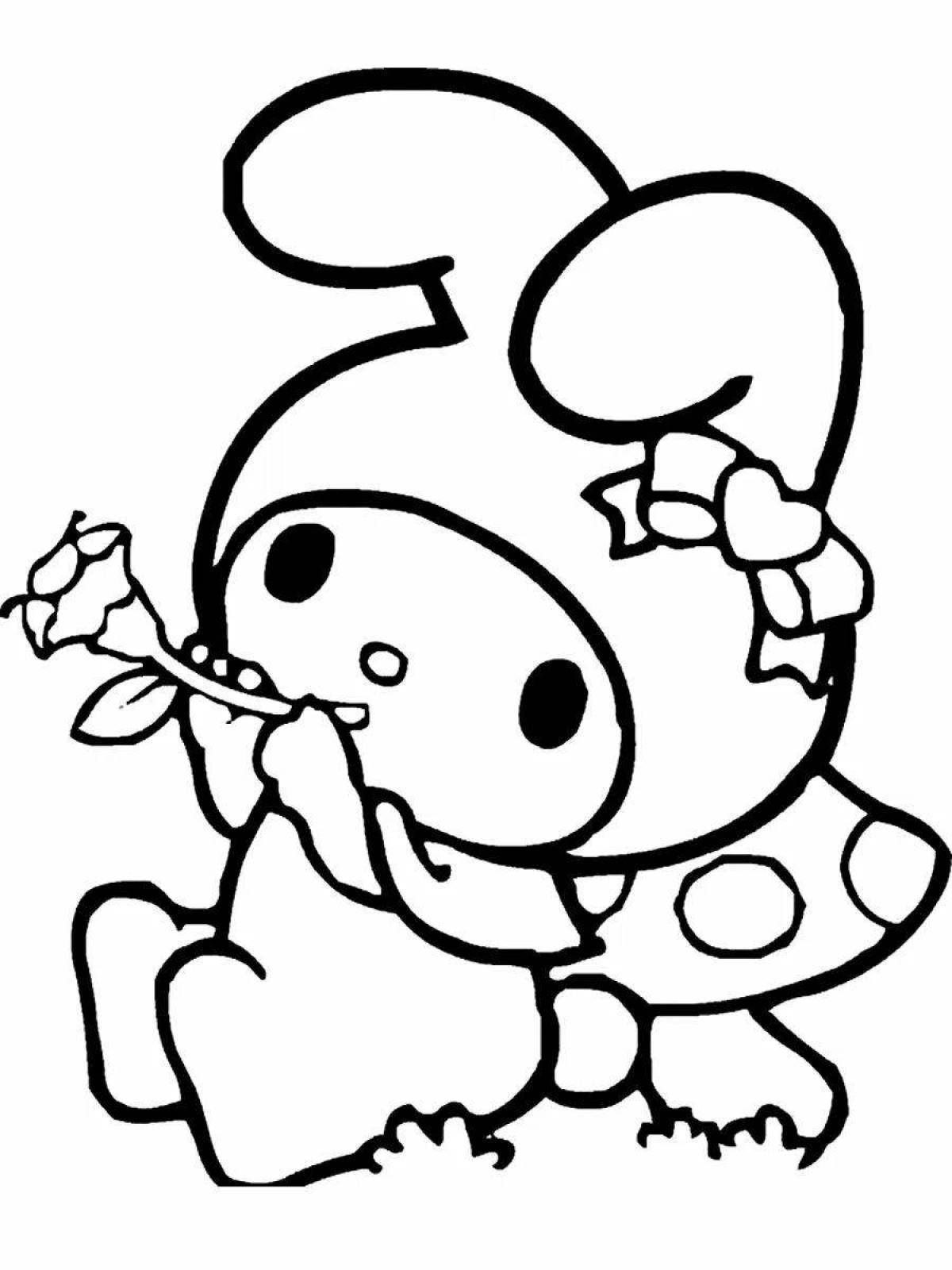 Animated May melody hello kitty coloring page