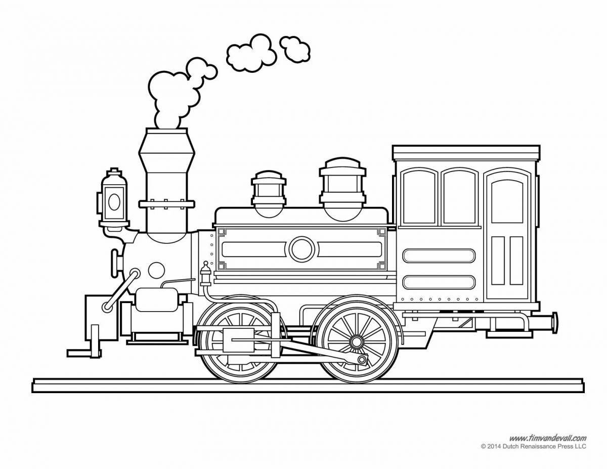 Sweet locomotive coloring for kids