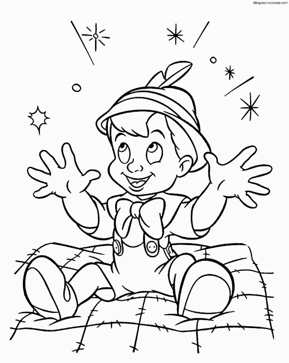 Magic pinocchio coloring book for kids