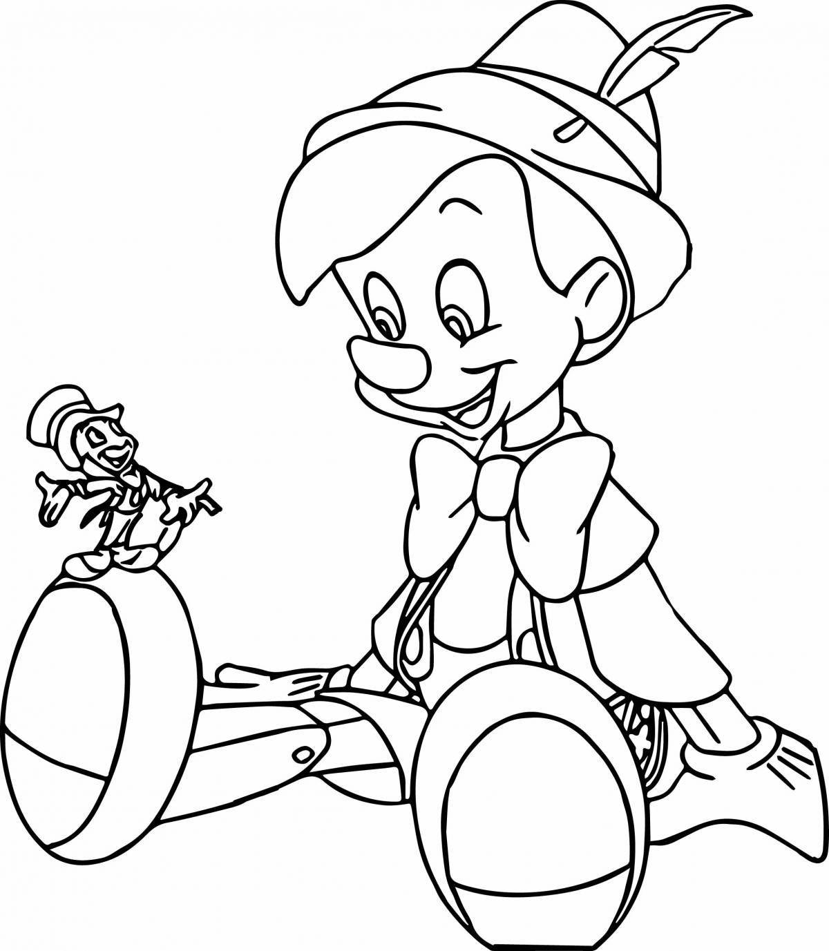 Pinocchio bright coloring for kids