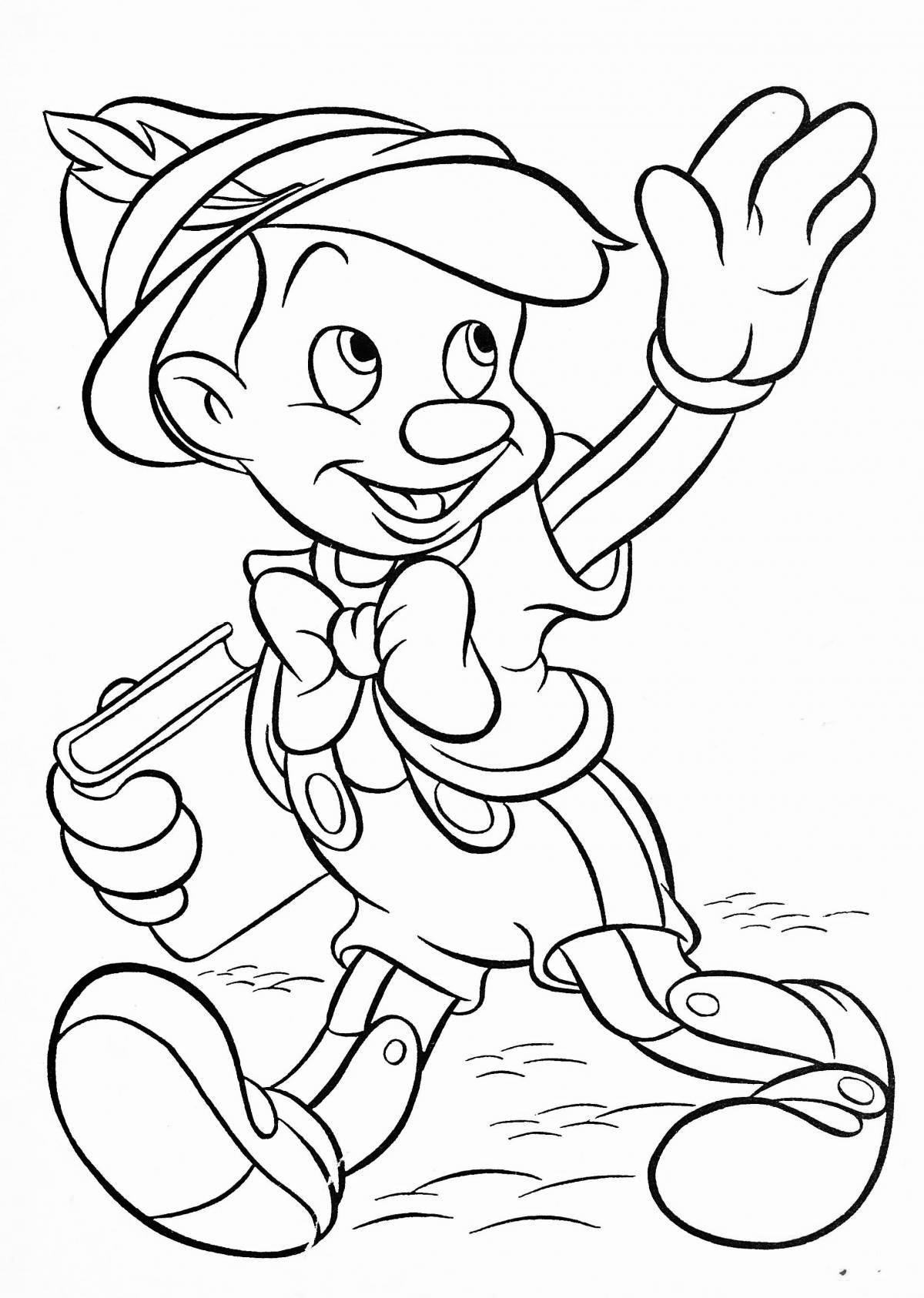 Pinocchio fun coloring book for kids