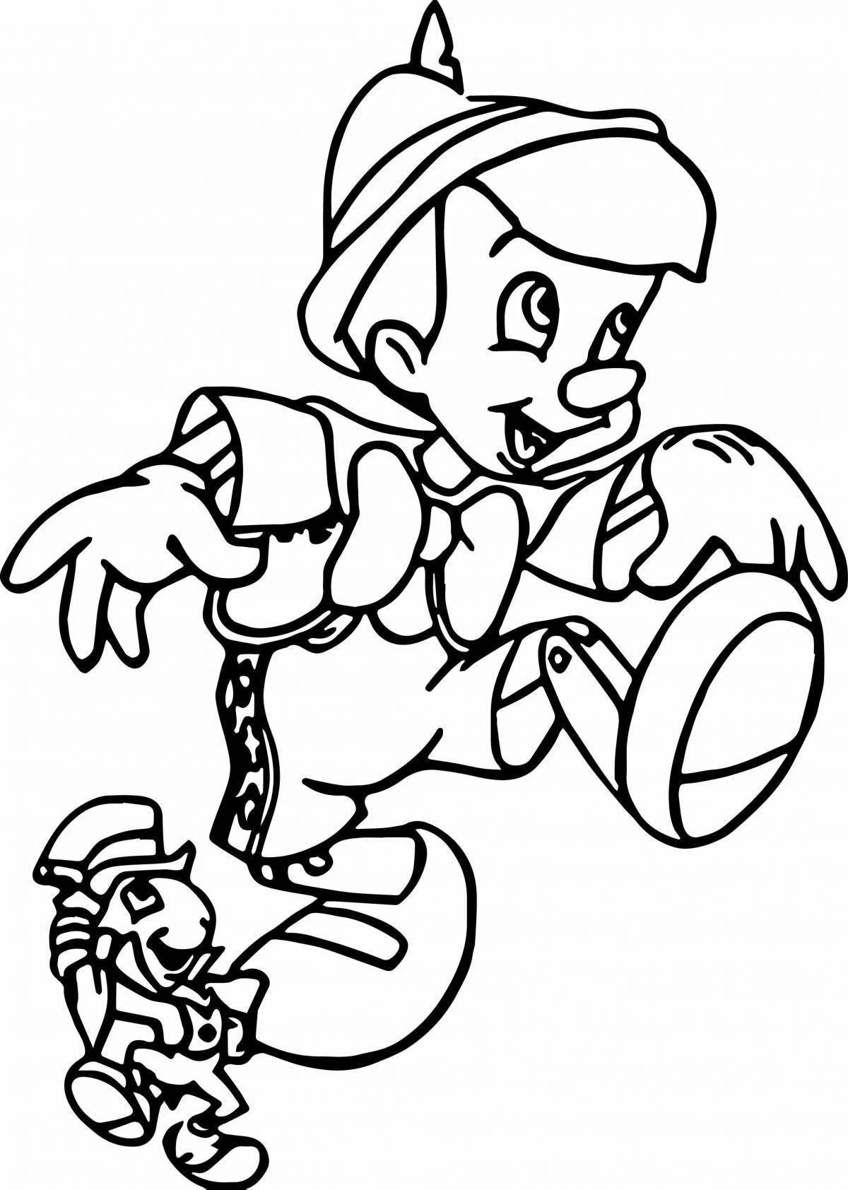Attractive Pinocchio coloring book for kids