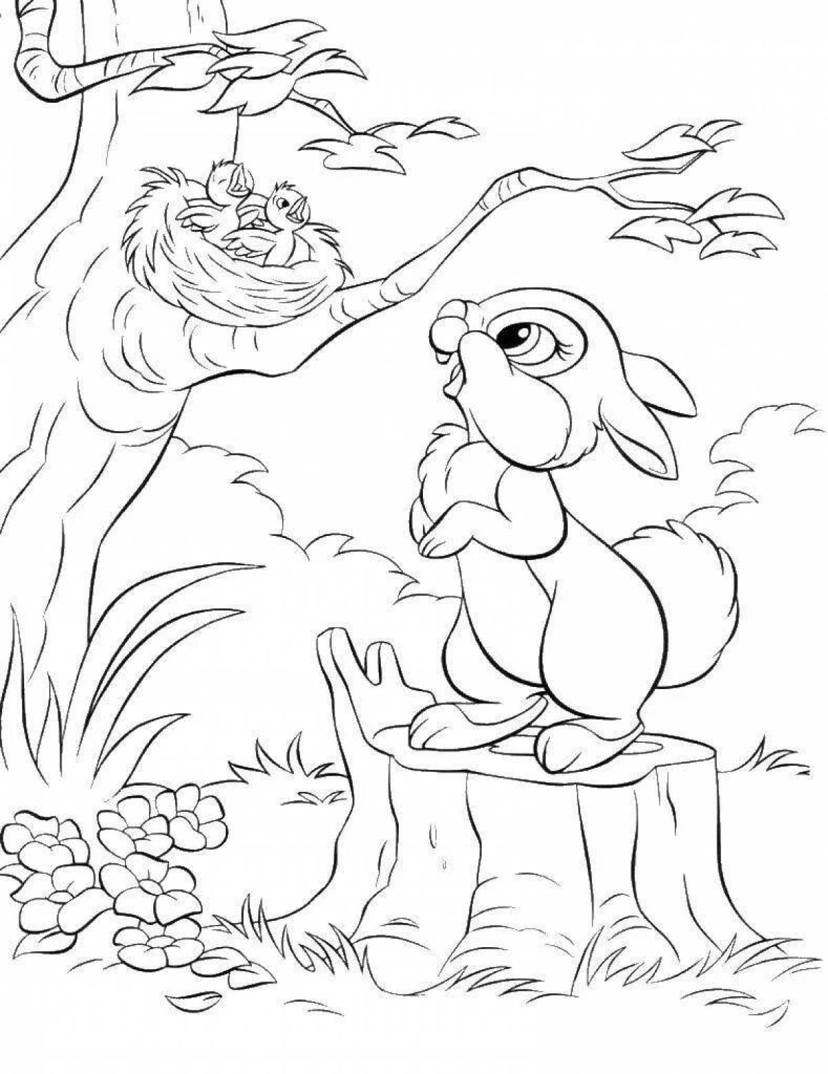 Courageous hare coloring page