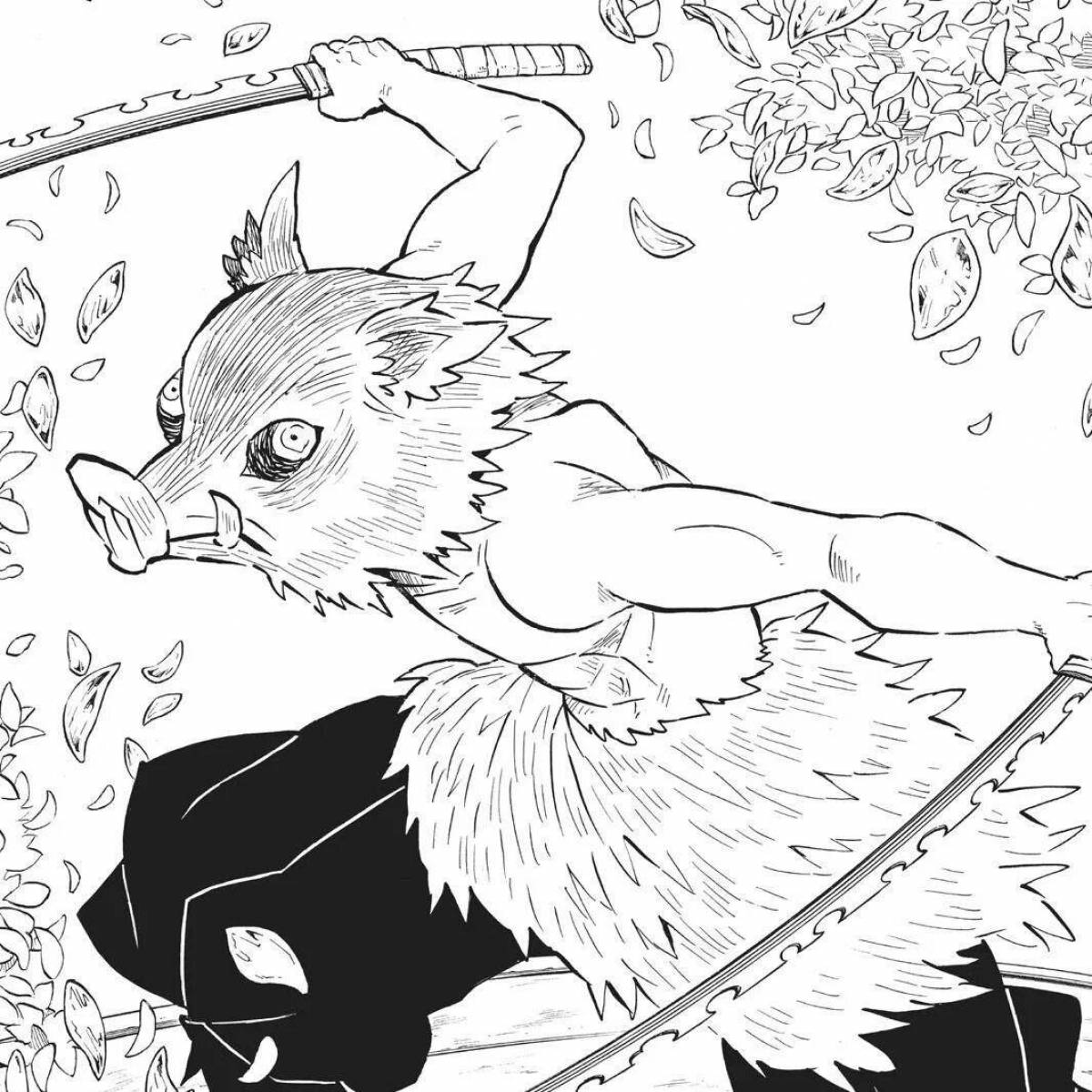 Majestic coloring page blade that cuts demons manga