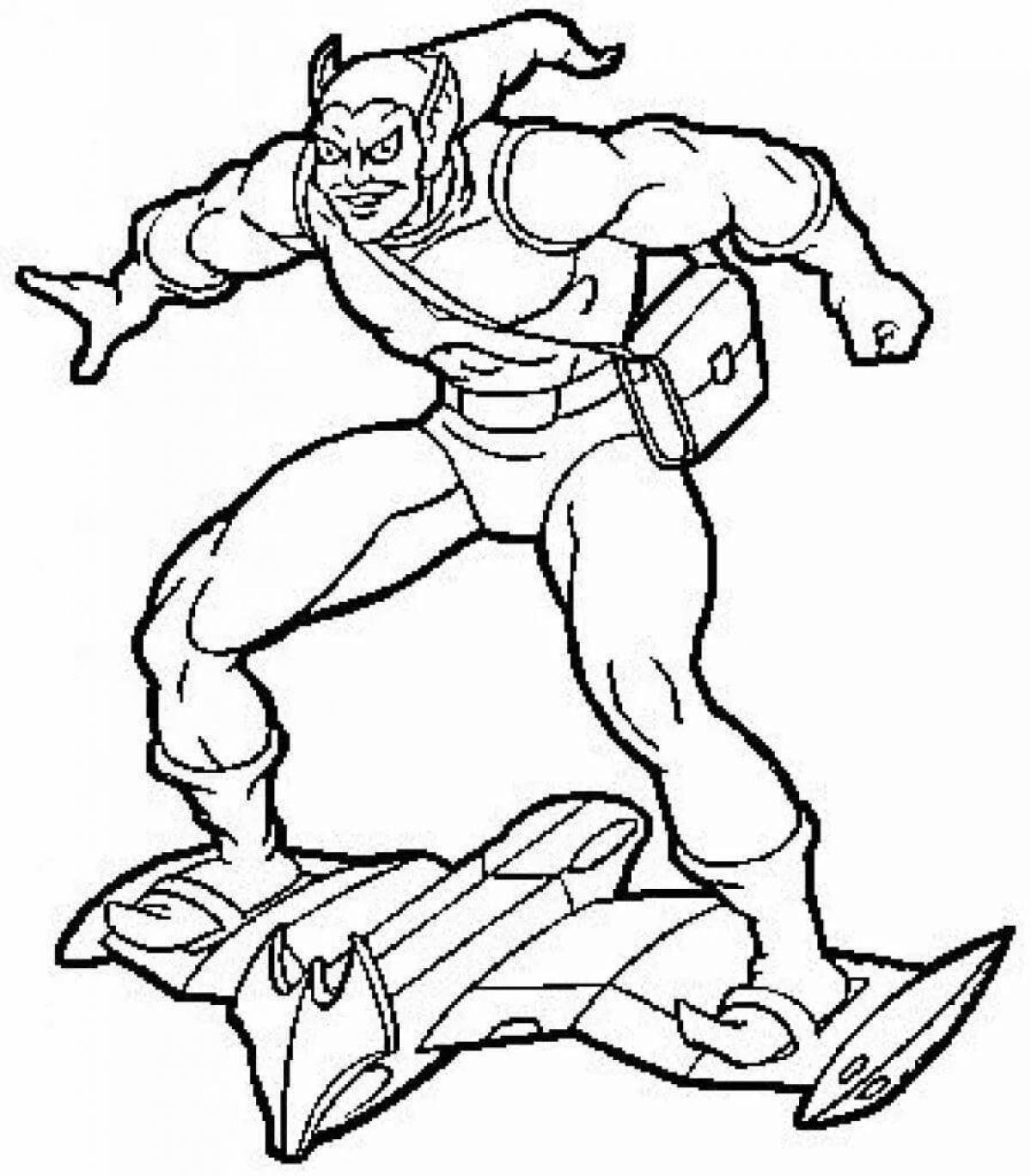 Spiderman and goblin coloring page