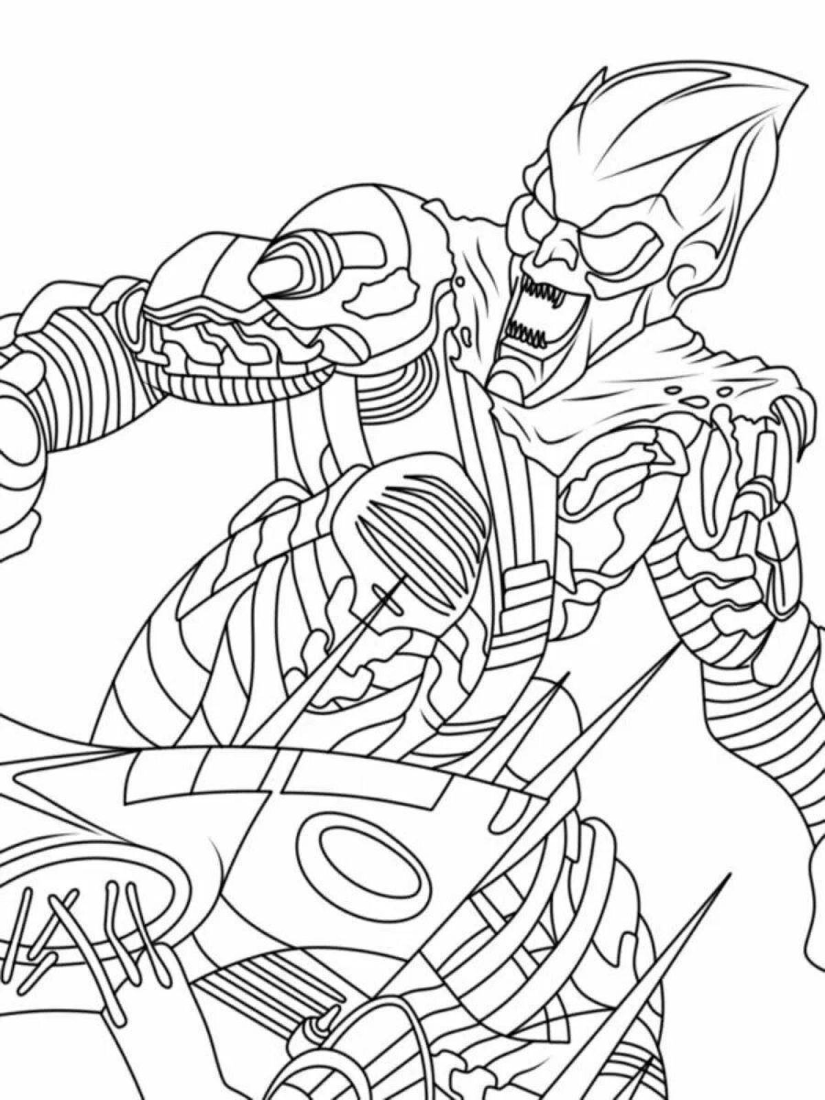 Fabulous spider-man and goblin coloring page
