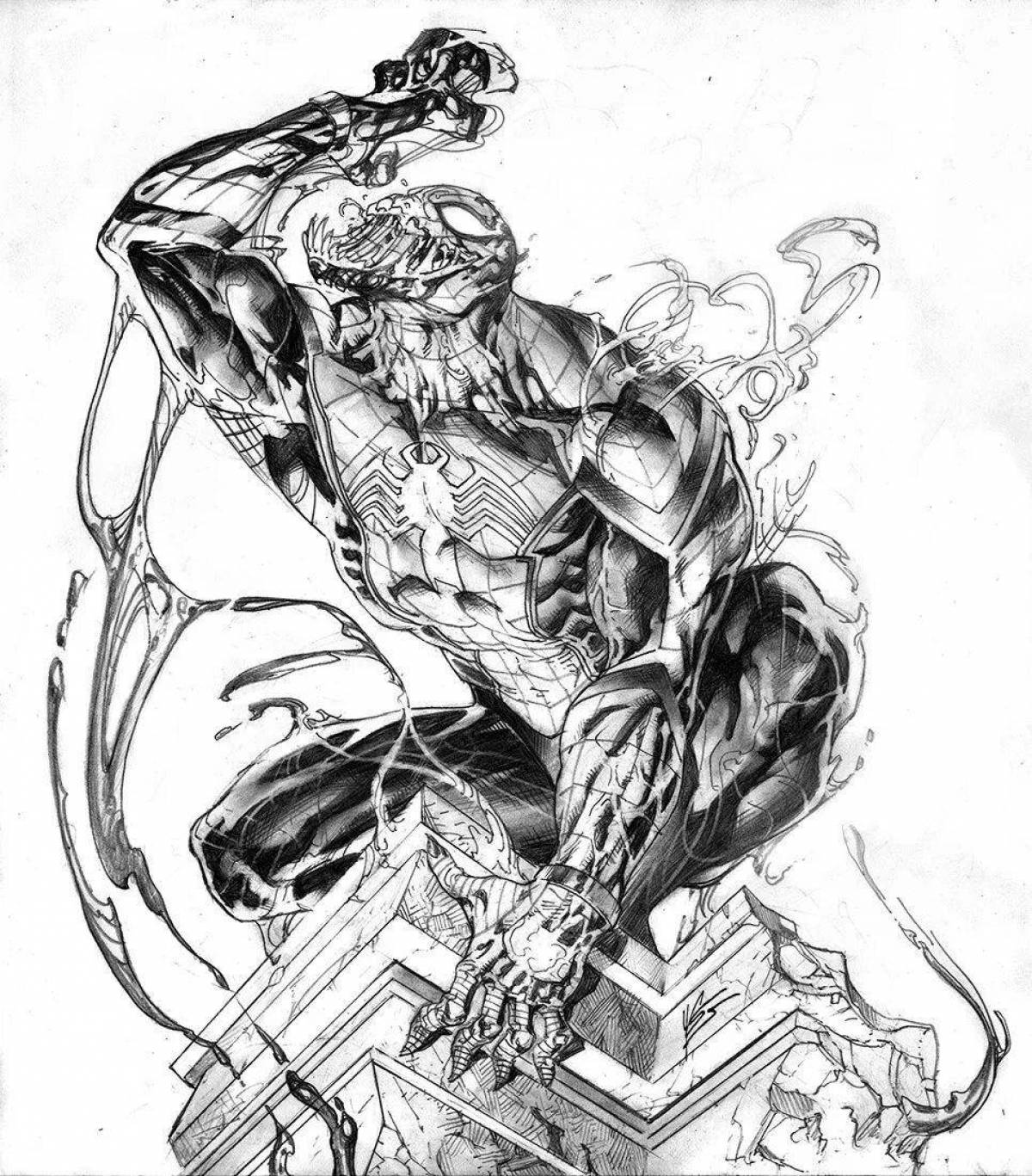 Attractive Spiderman and Goblin Coloring Page