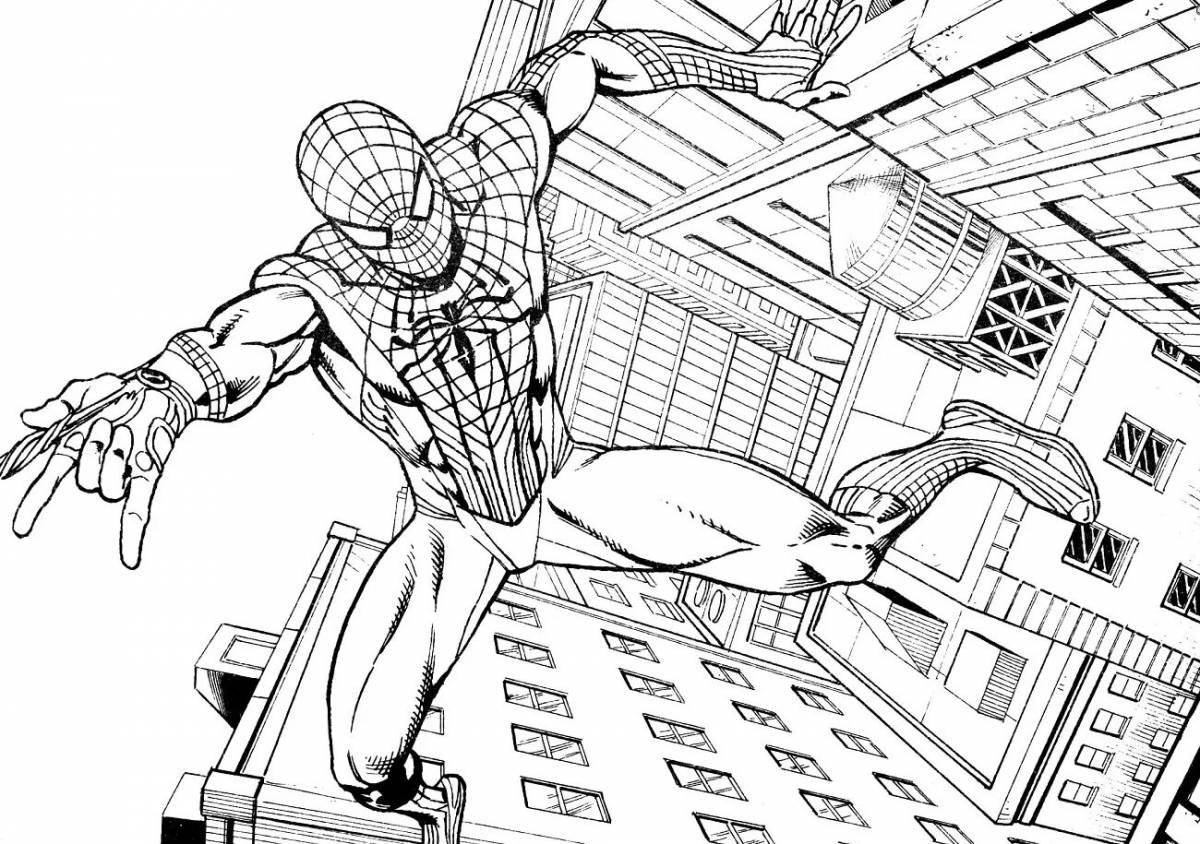 Adorable spiderman and goblin coloring page