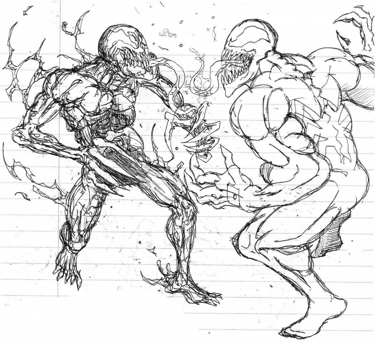 Great venom vs spiderman coloring page