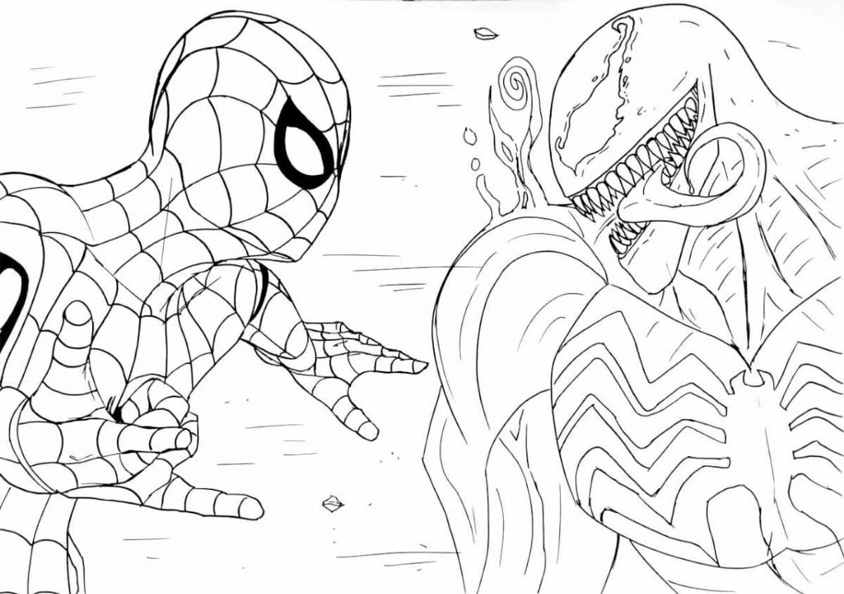 Fascinating Venom vs Spiderman coloring book