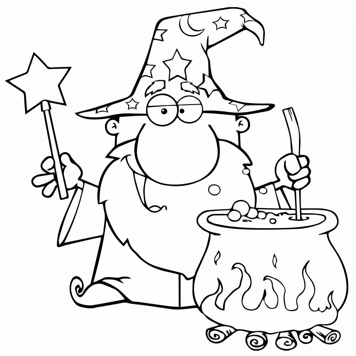 Exotic school of witchcraft and wizardry coloring book