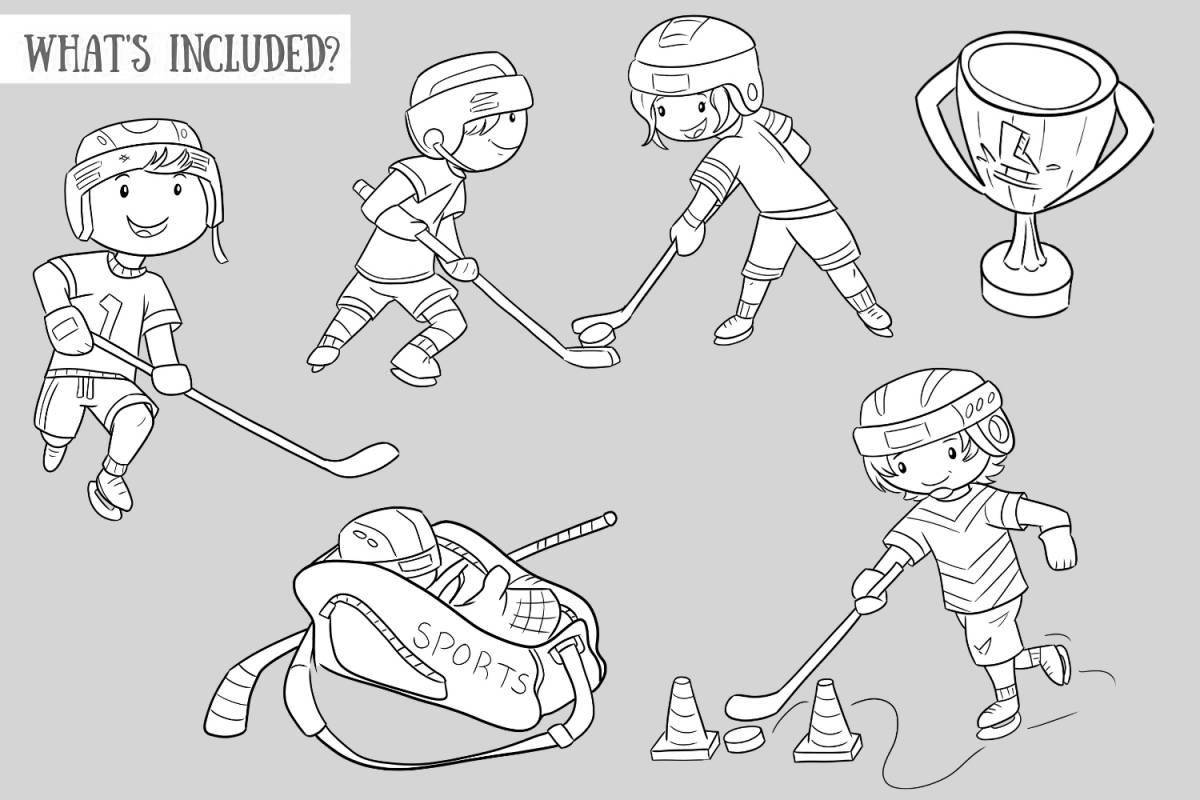 Inspired children play hockey