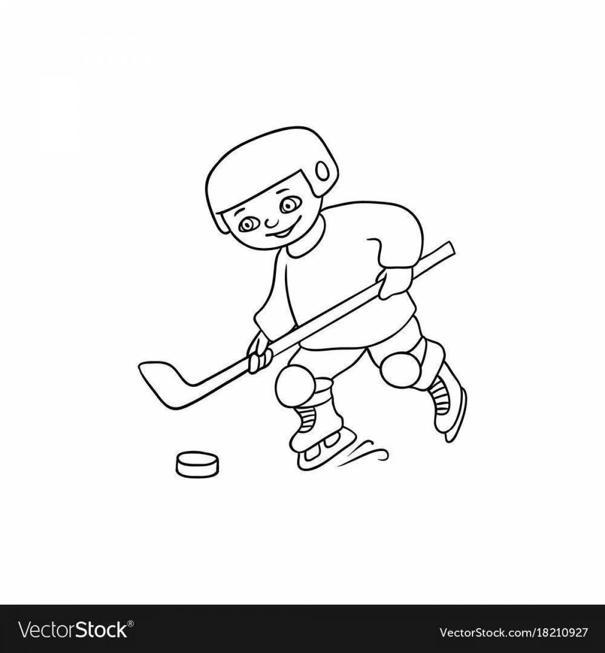Яркие дети играют в хоккей