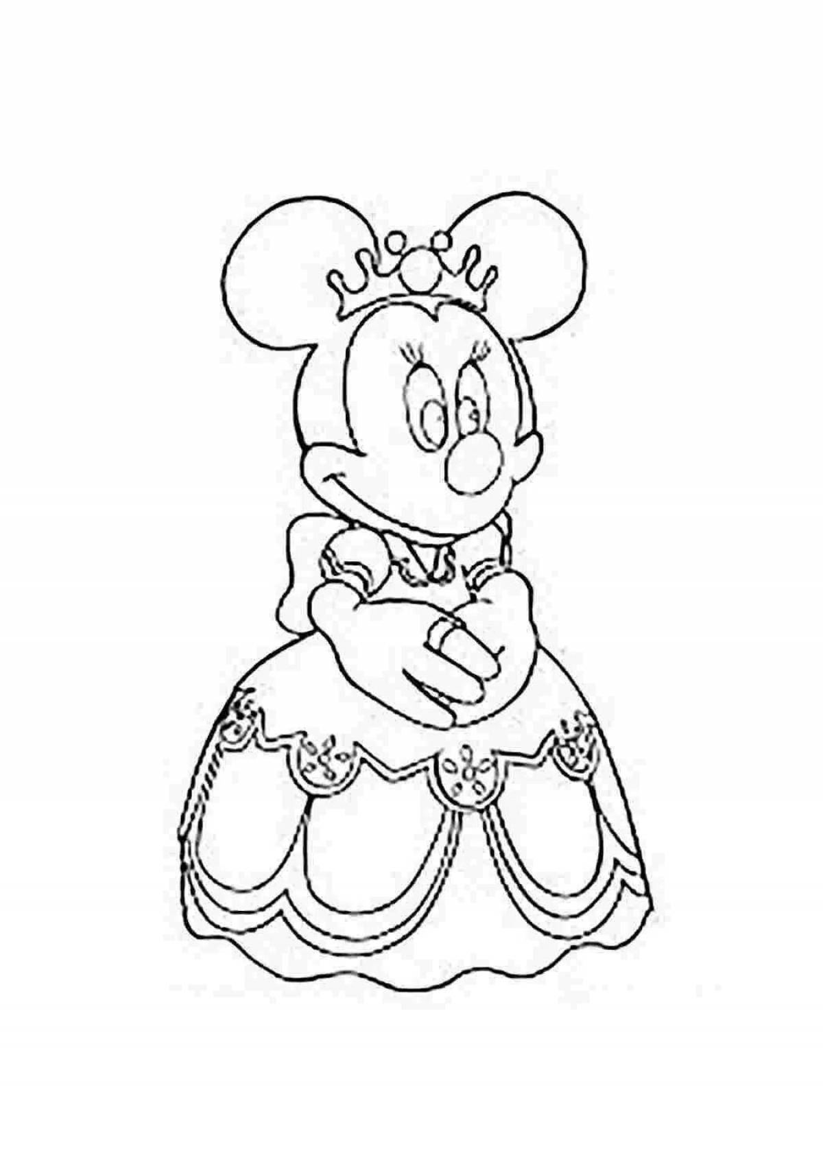 Coloring book happy minnie mouse