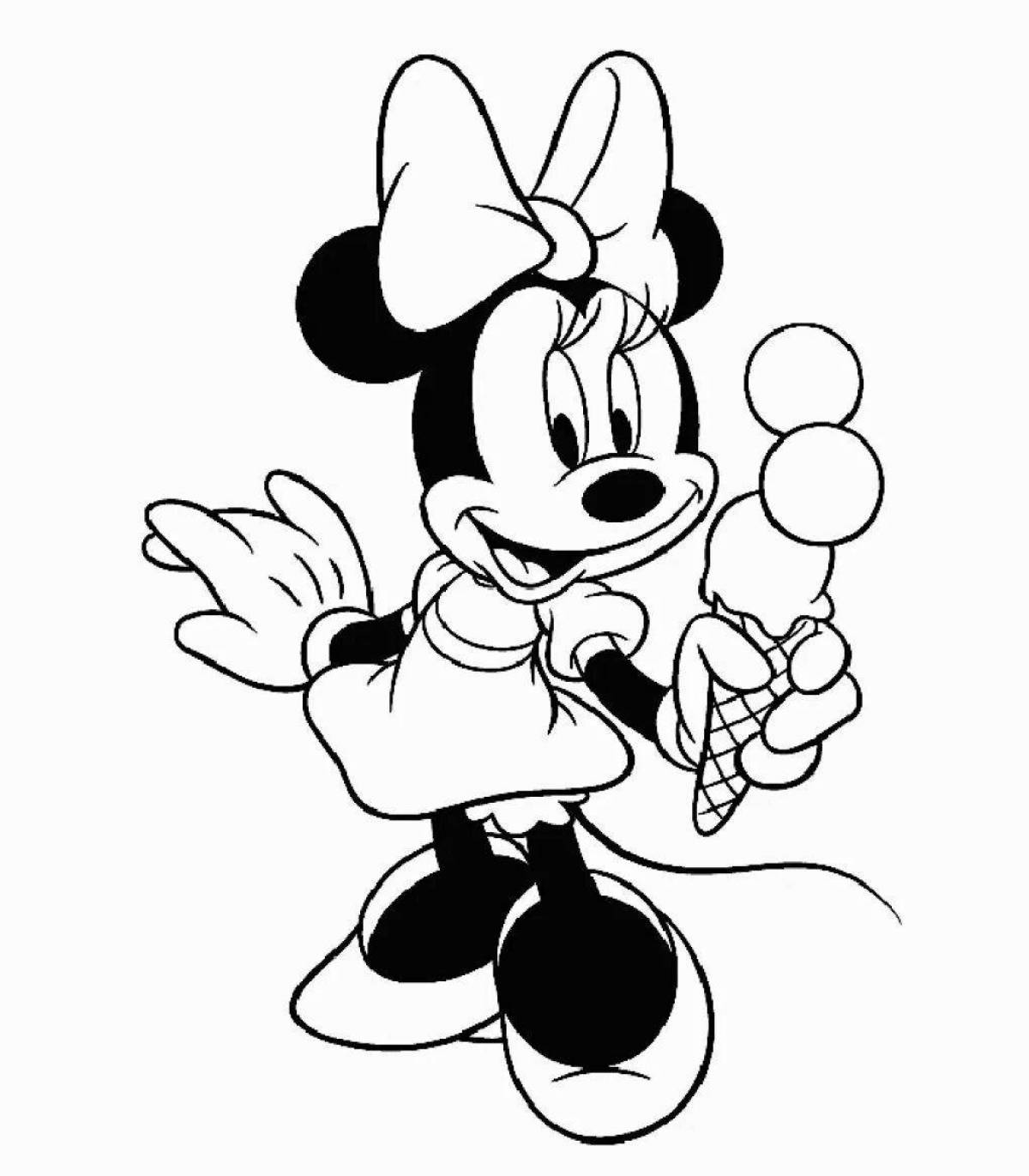 Coloring page adorable minnie mouse