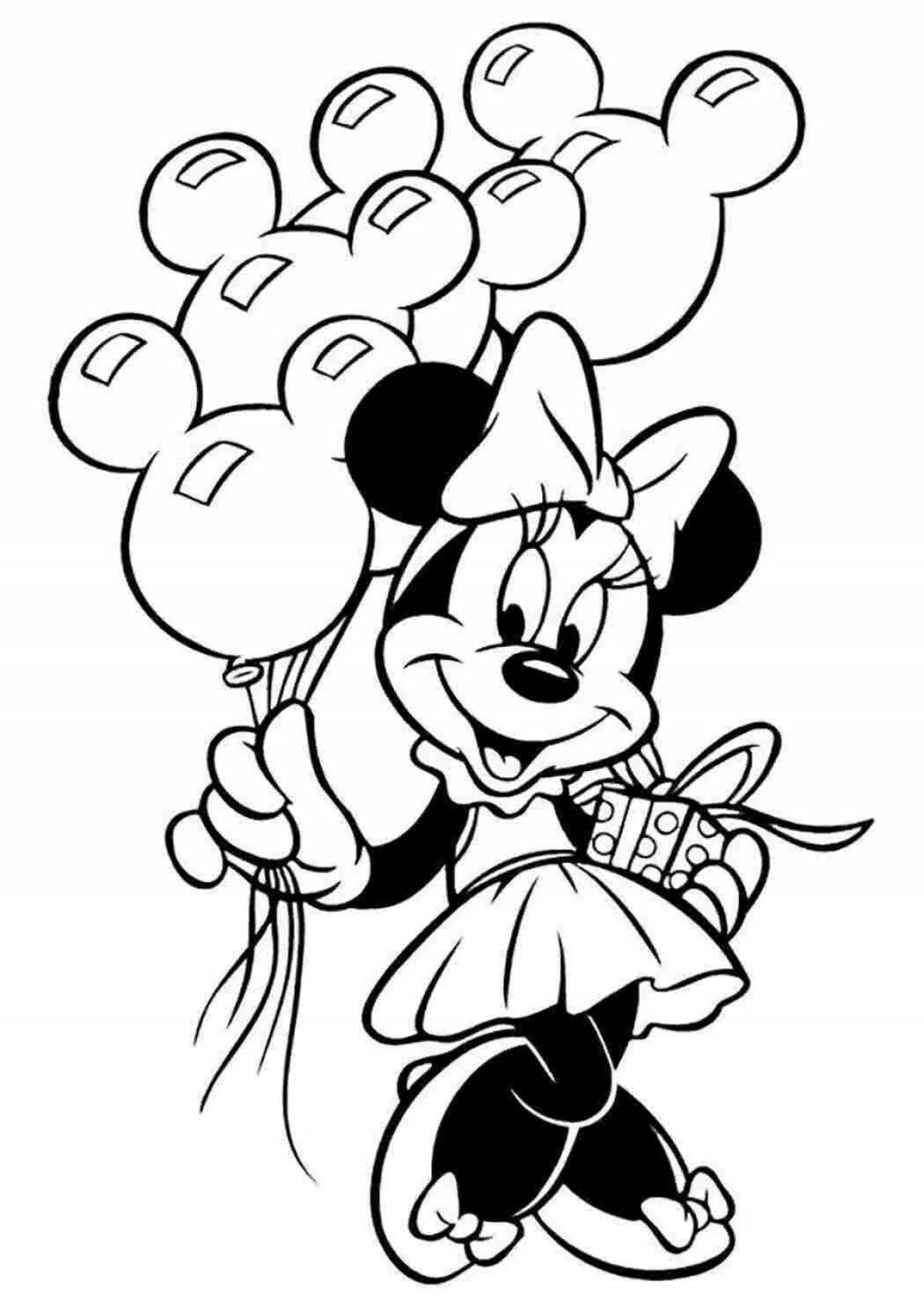 Coloring playful minnie mouse