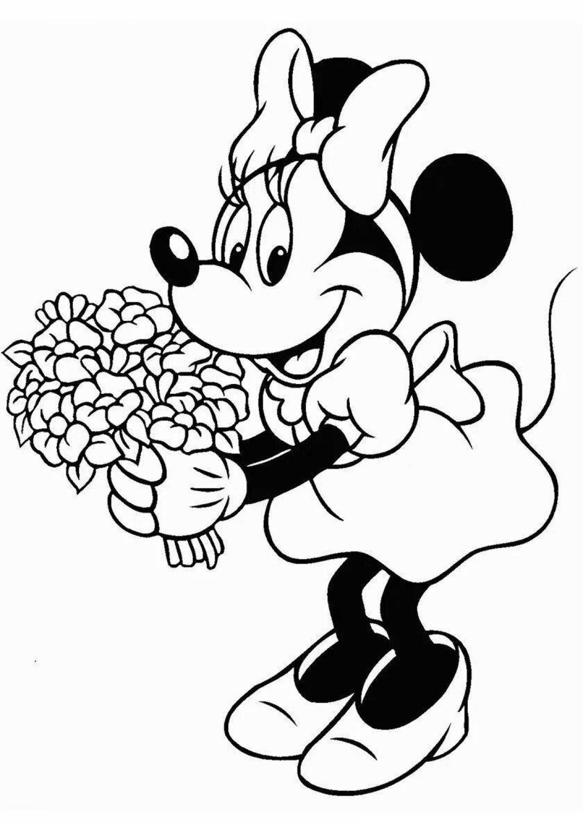 Coloring funny minnie mouse