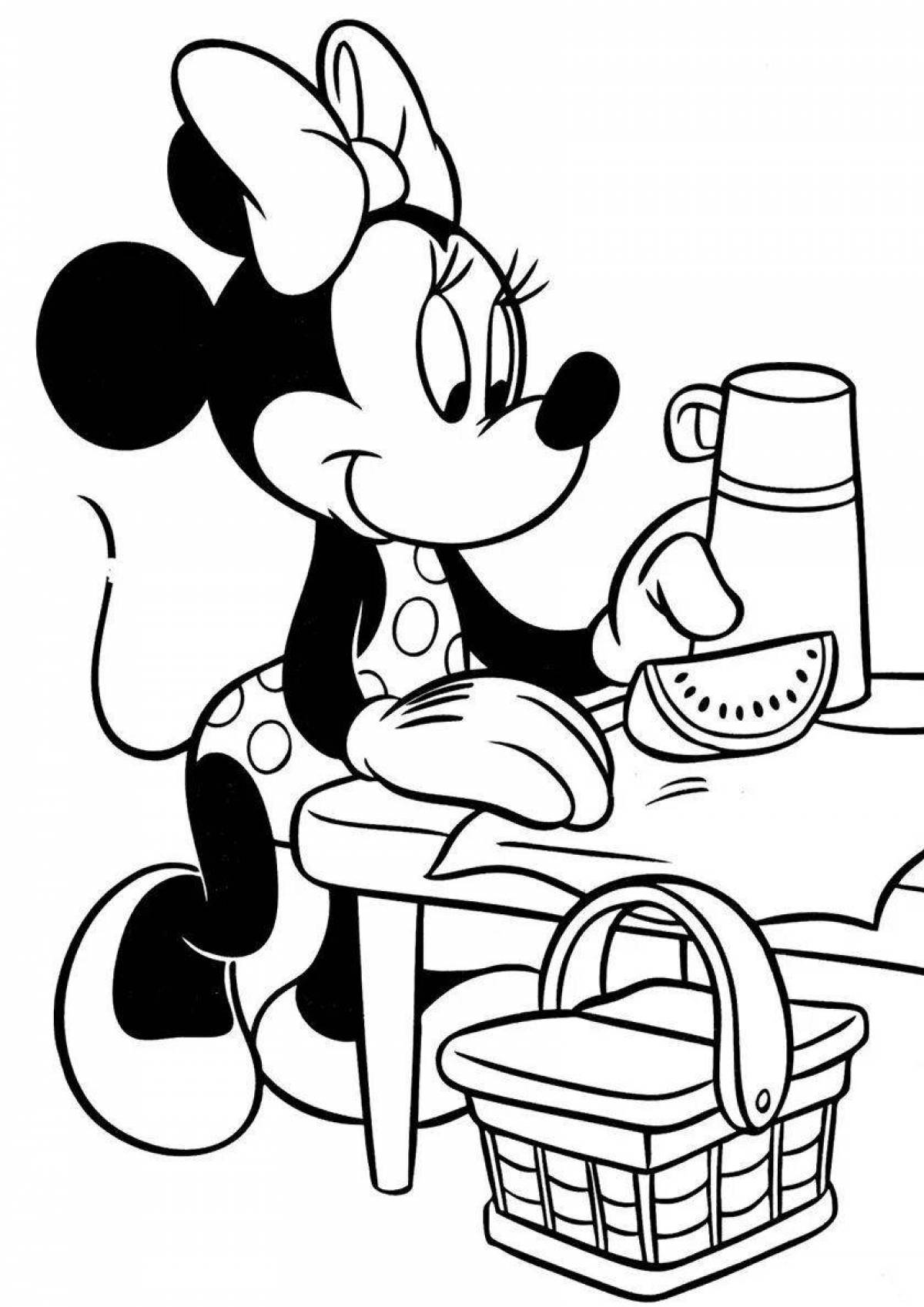 Coloring bright minnie mouse