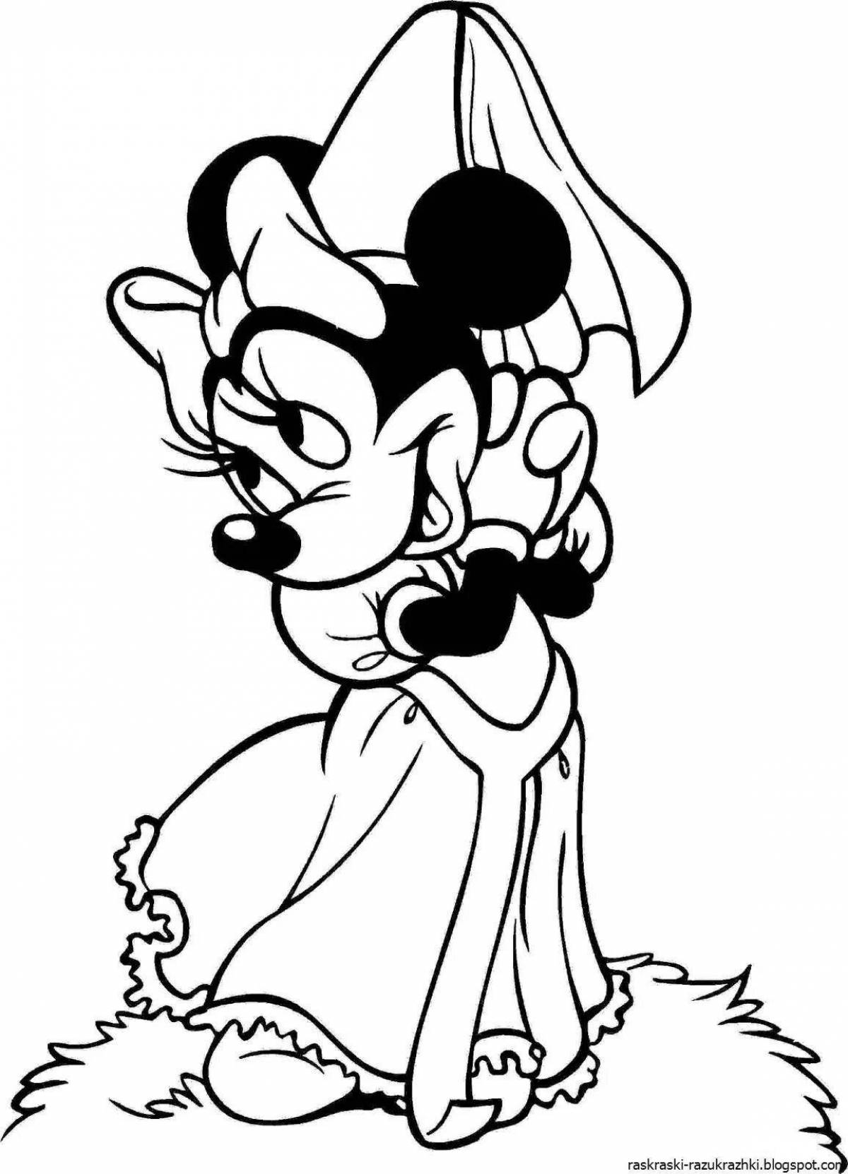 Coloring book shining minnie mouse