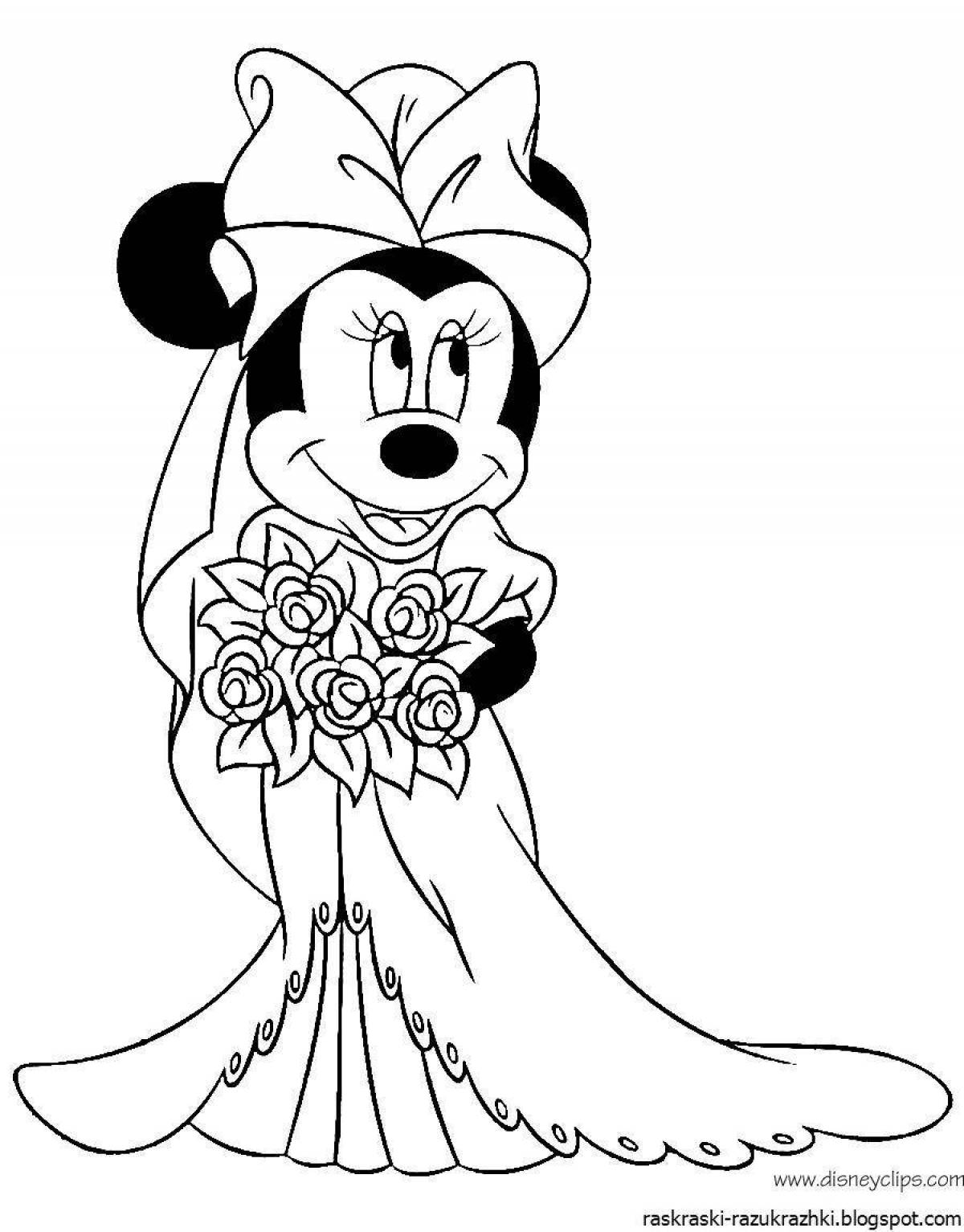 Colouring gorgeous minnie mouse