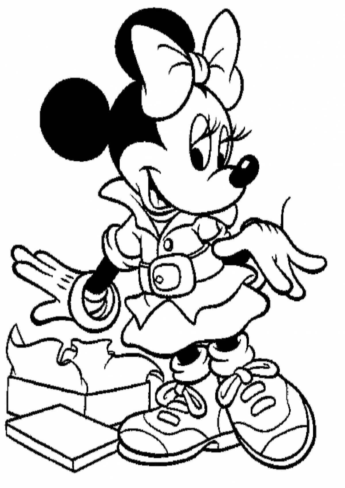 Coloring dazzling minnie mouse