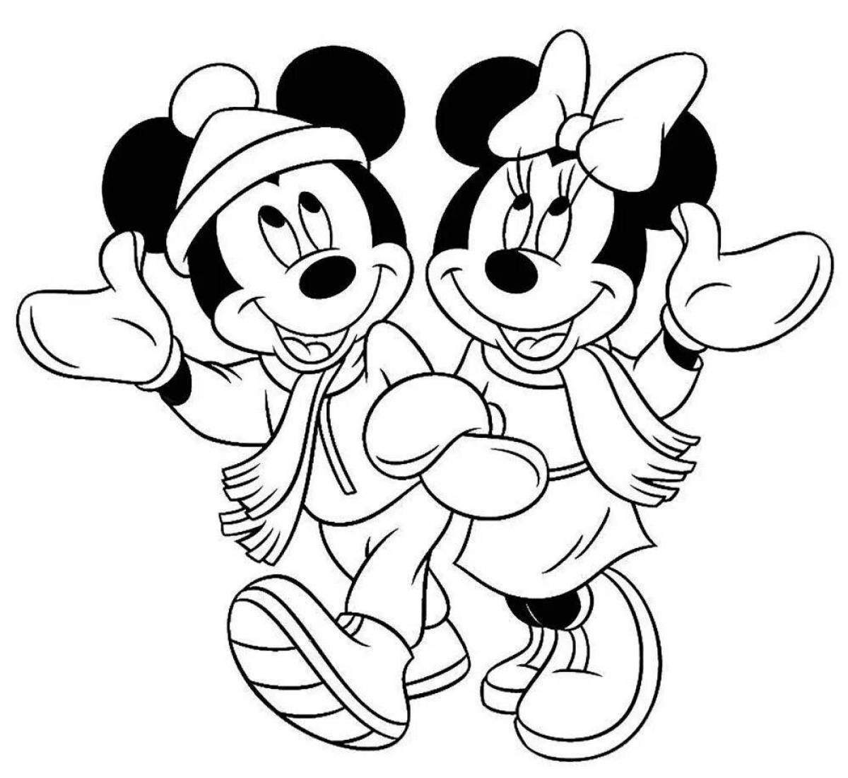 Coloring page graceful minnie mouse