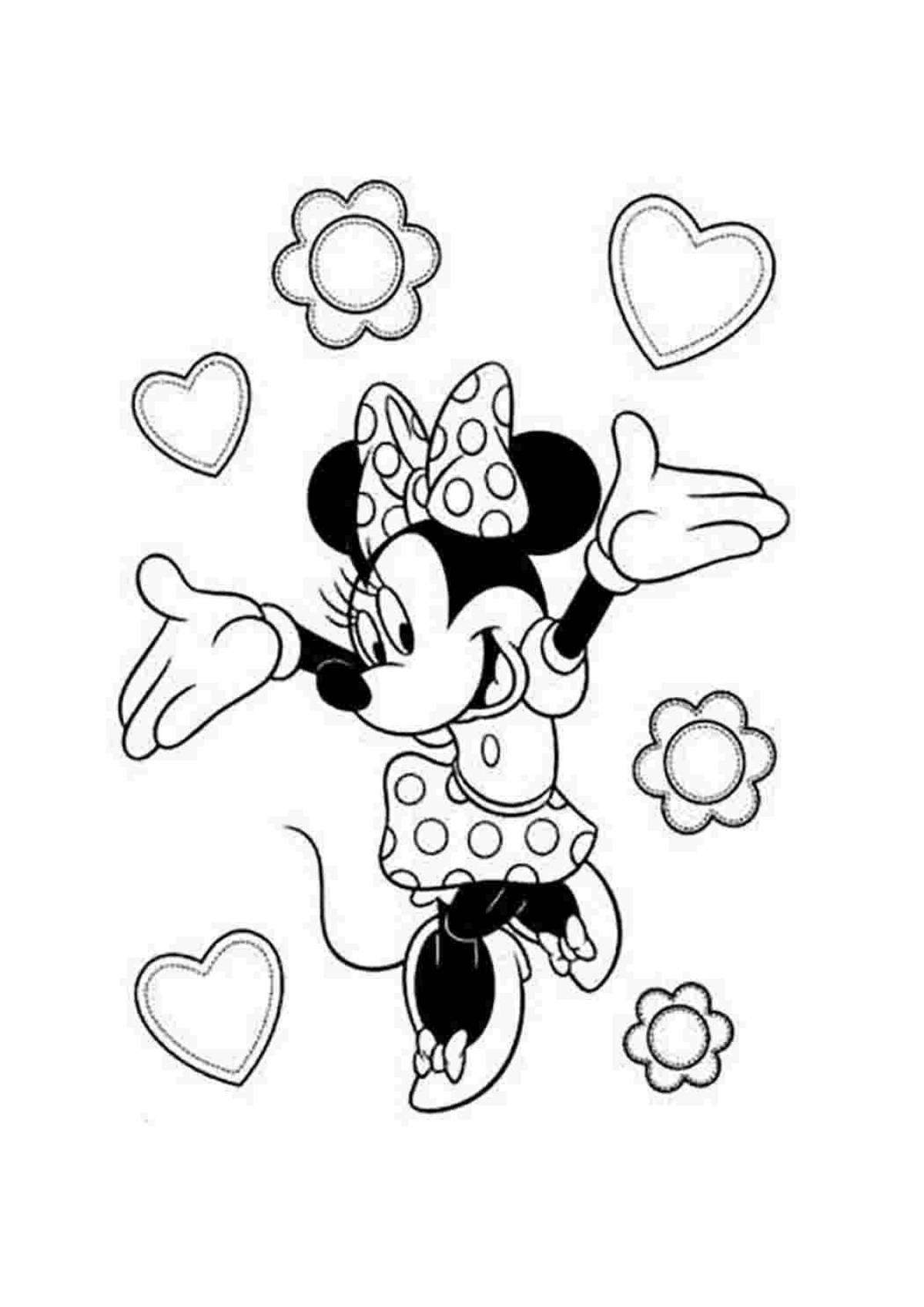Coloring page stylish minnie mouse